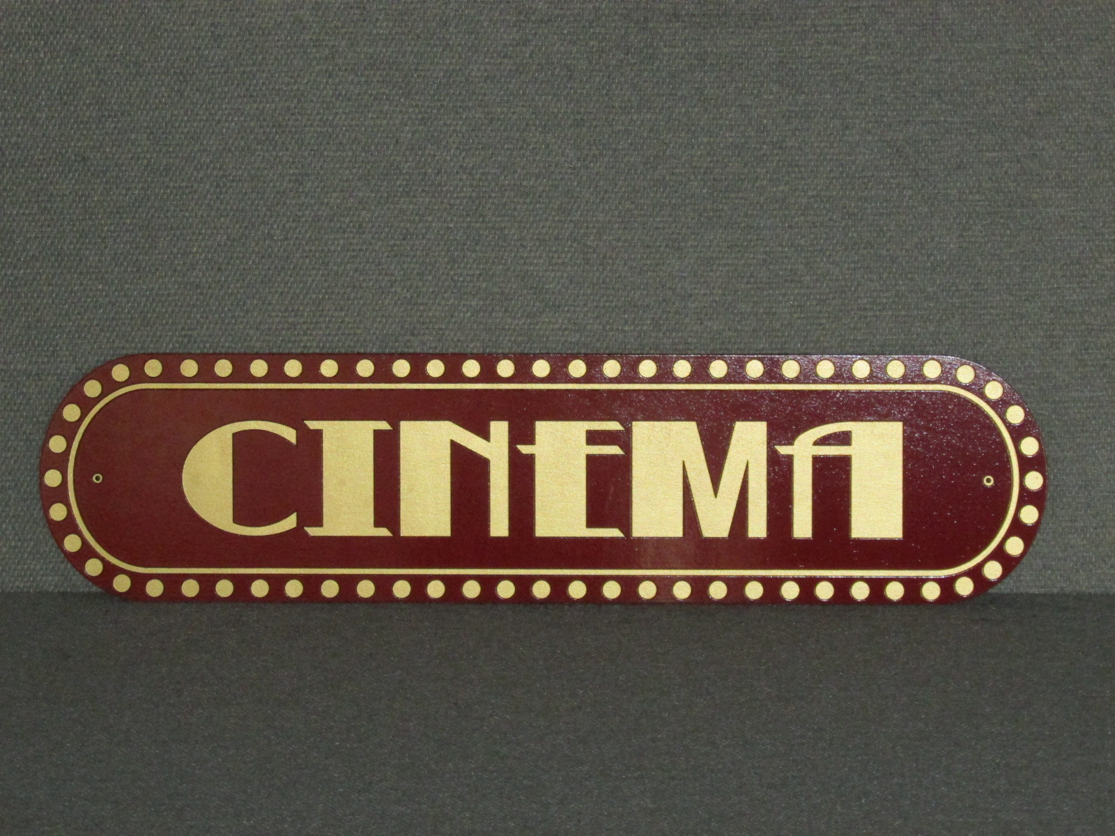 Custom made Vintage Style Red and Gold CINEMA Wood Wall Sign Movie Home Decor