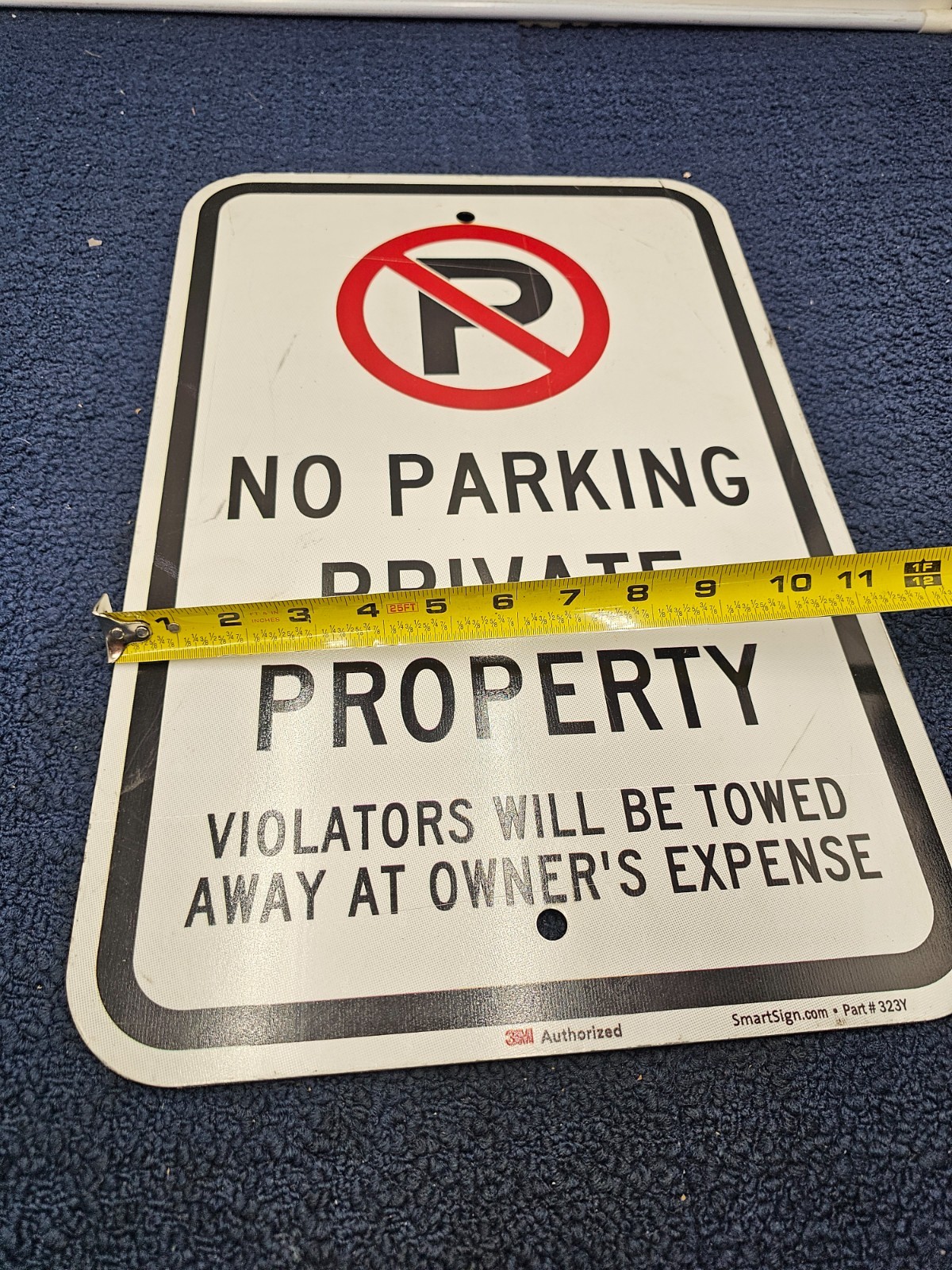 Smart Sign 323Y No Parking Private Property Violators Towed Sign 12″ x 18″ 3M