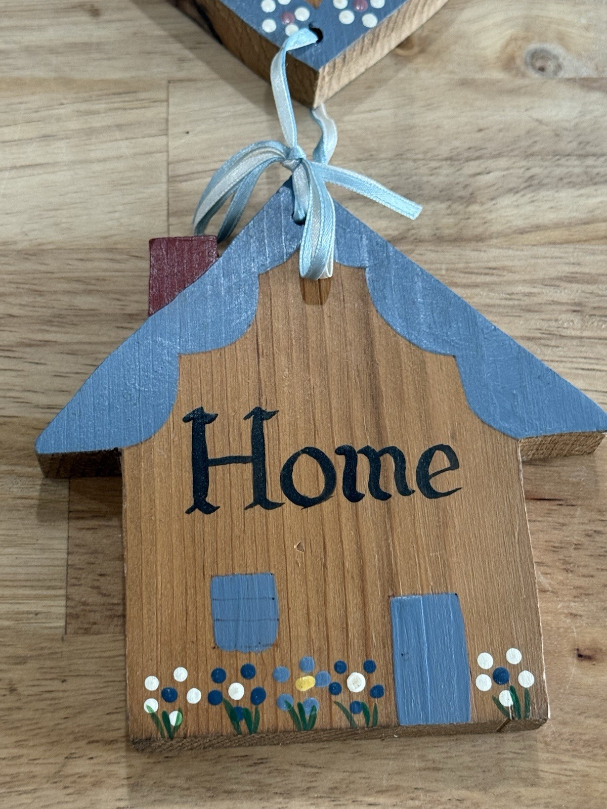 VTG Home Sweet Home 3 Pcs Wooden Wall Decor Houses Heart Rustic Country 1980s