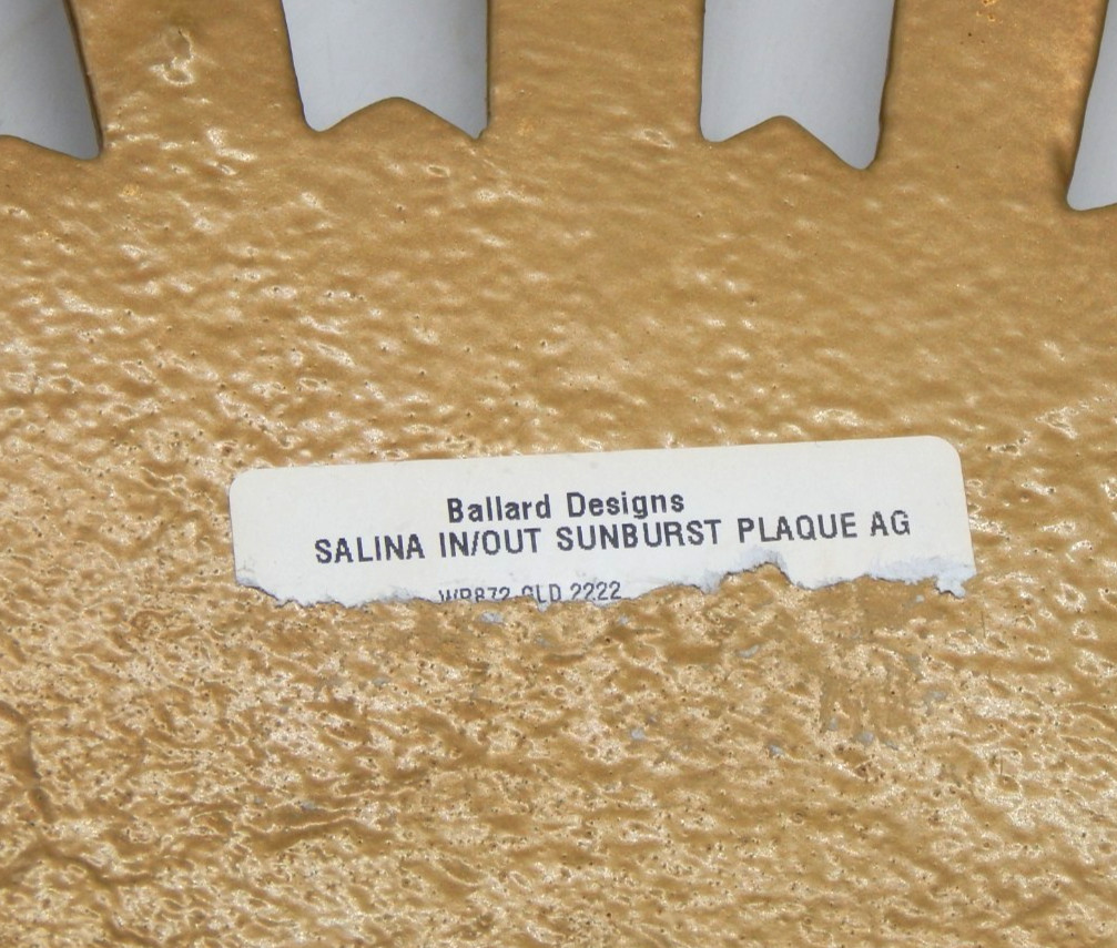 Ballard Designs Salina Indoor/Outdoor Sunburst Heavy Metal 22″ Wall Art – RARE