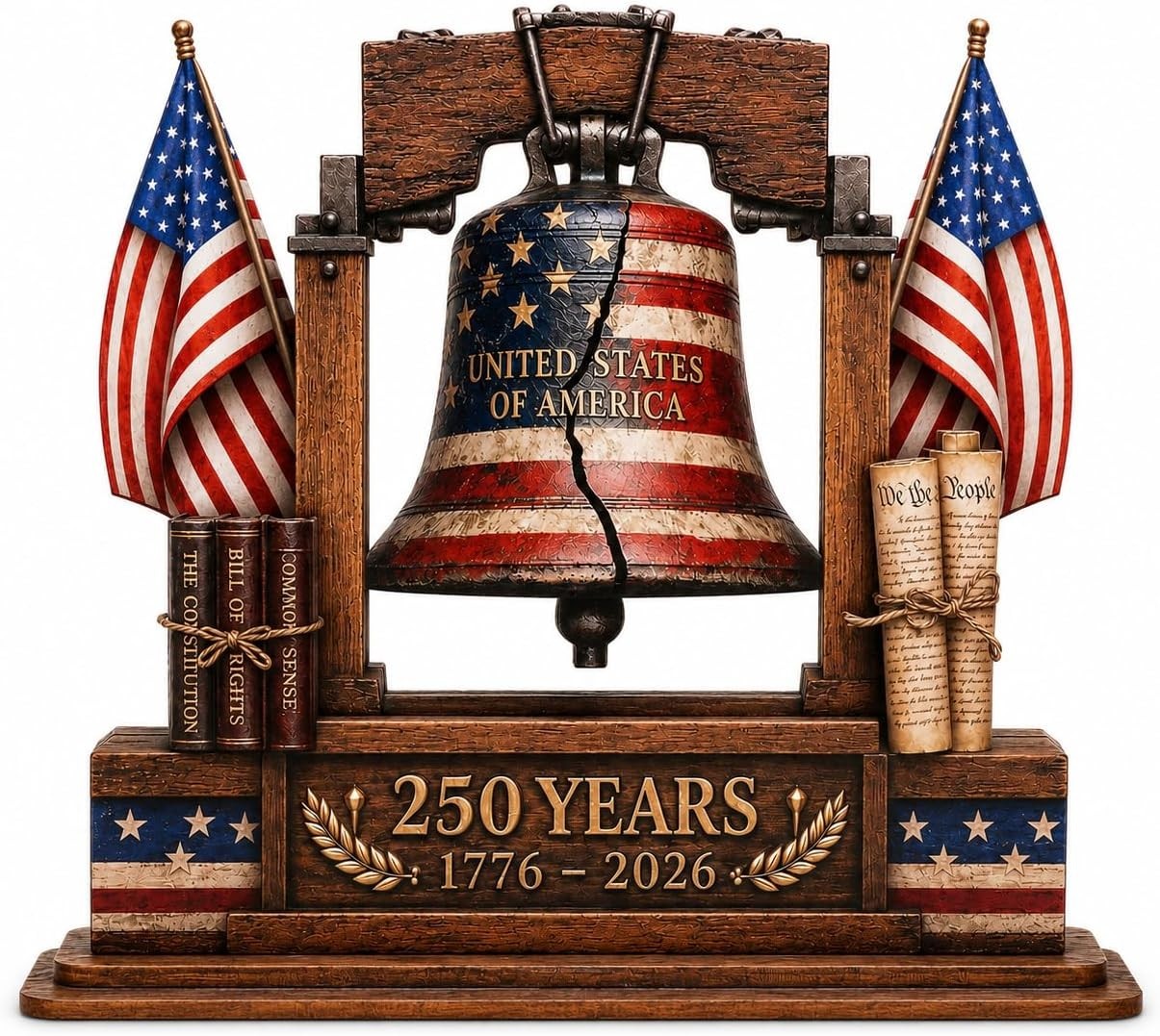 USA 250th Anniversary Wooden Plaque, 250th Anniversary Decorations, USA 250th An