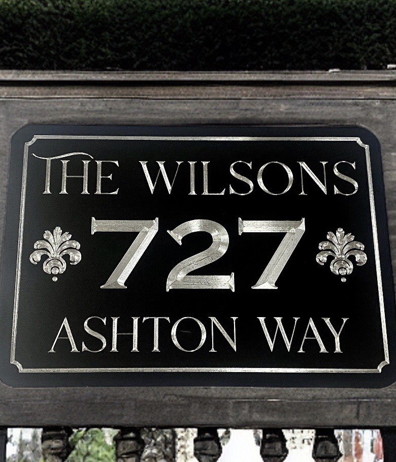 Engraved Personalized Custom House Home Number Street Address Metal Sign 10×7