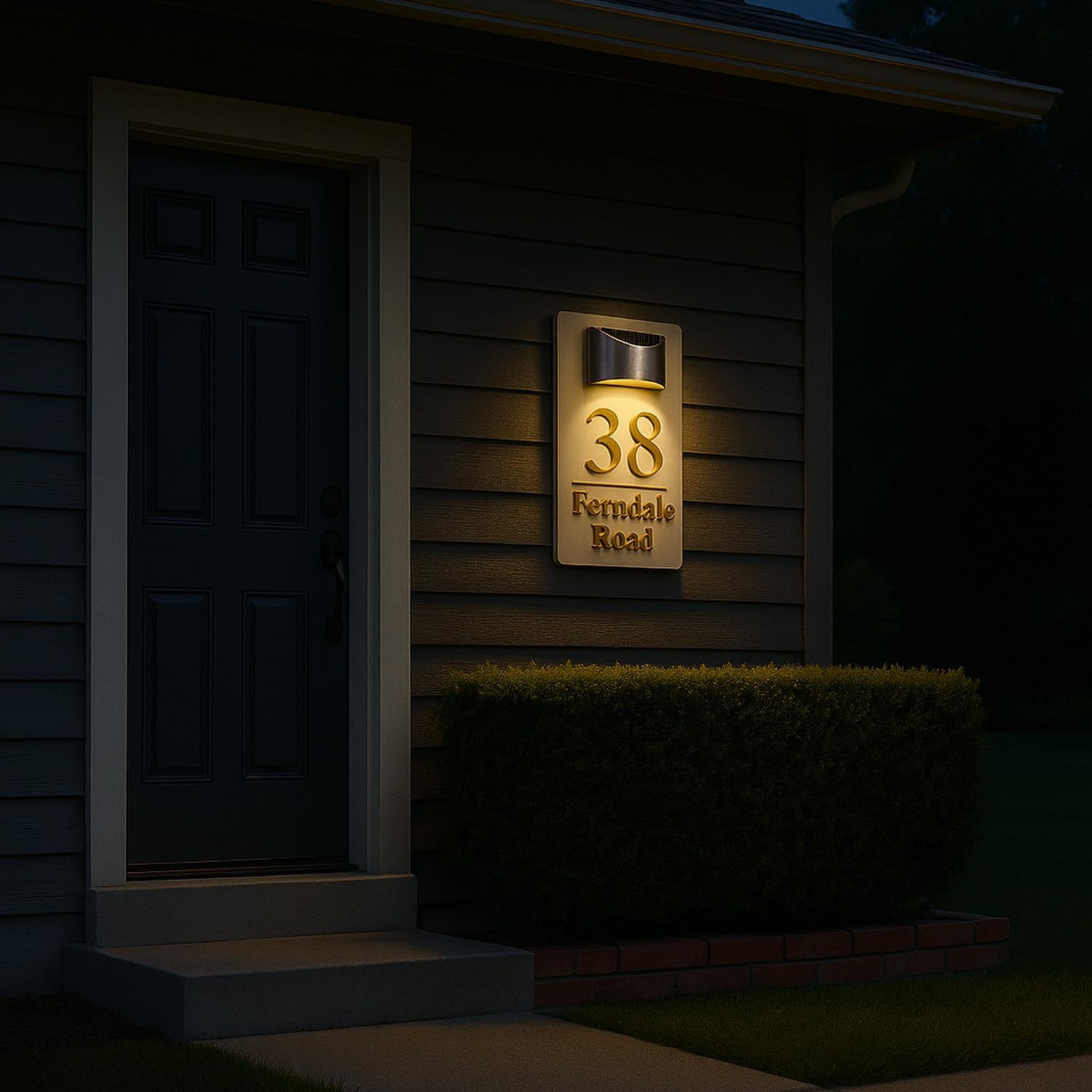 Personalized House Sign Solar LED Light Address Sign Street Name Door Plates