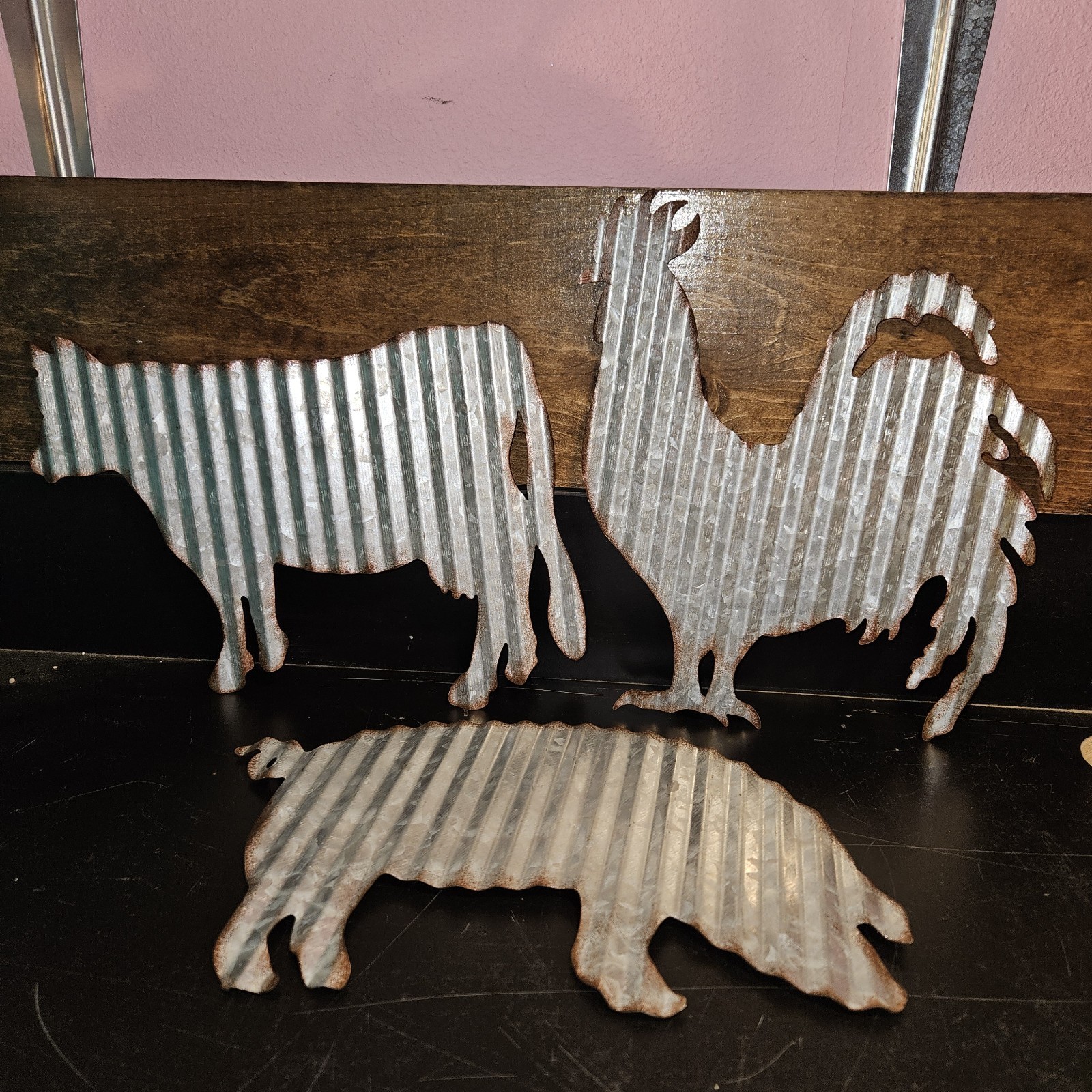 Galvanized Metal Farmhouse Animal Wall Decor