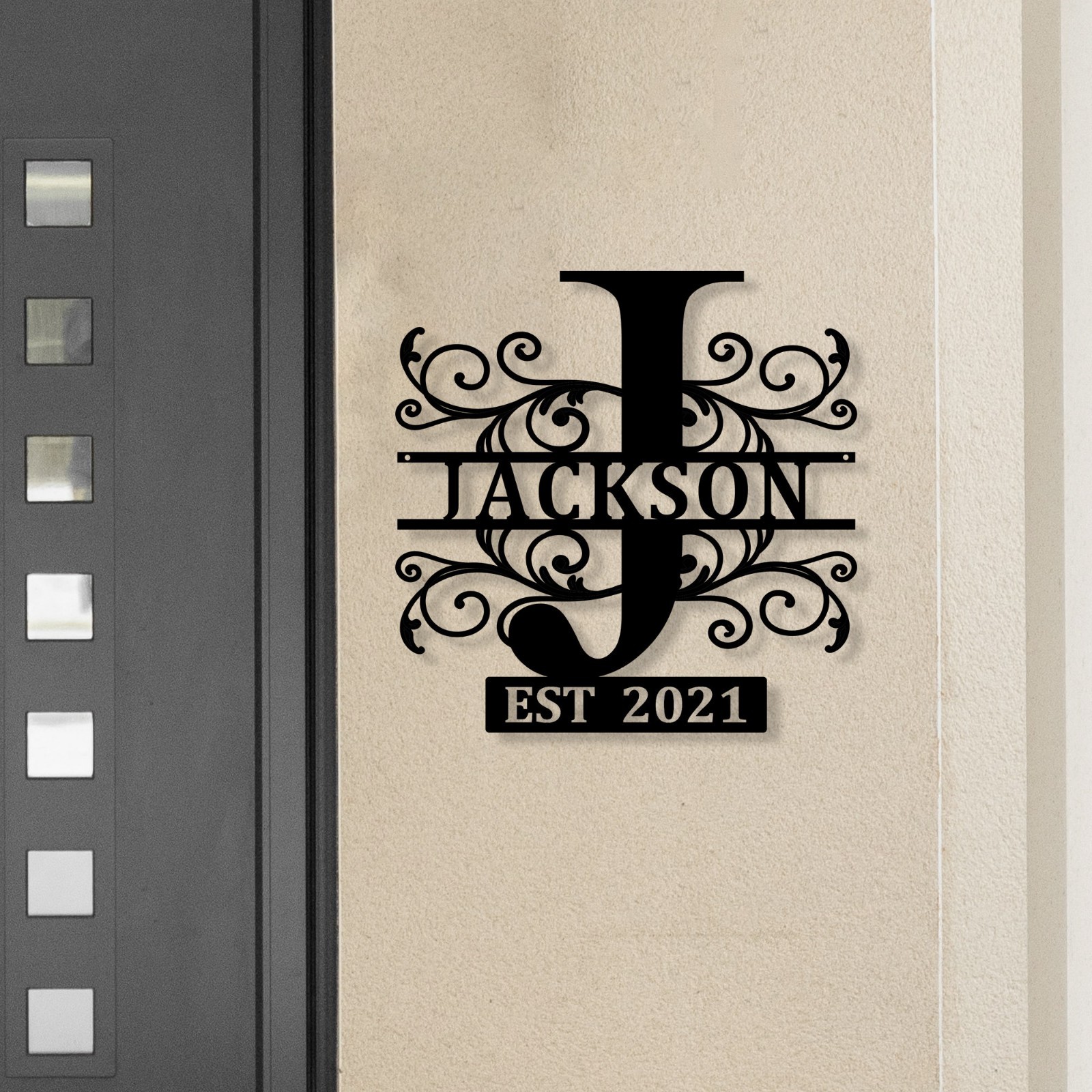 Personalized Metal Family Last Name Sign, Custom First Name Est Year Established
