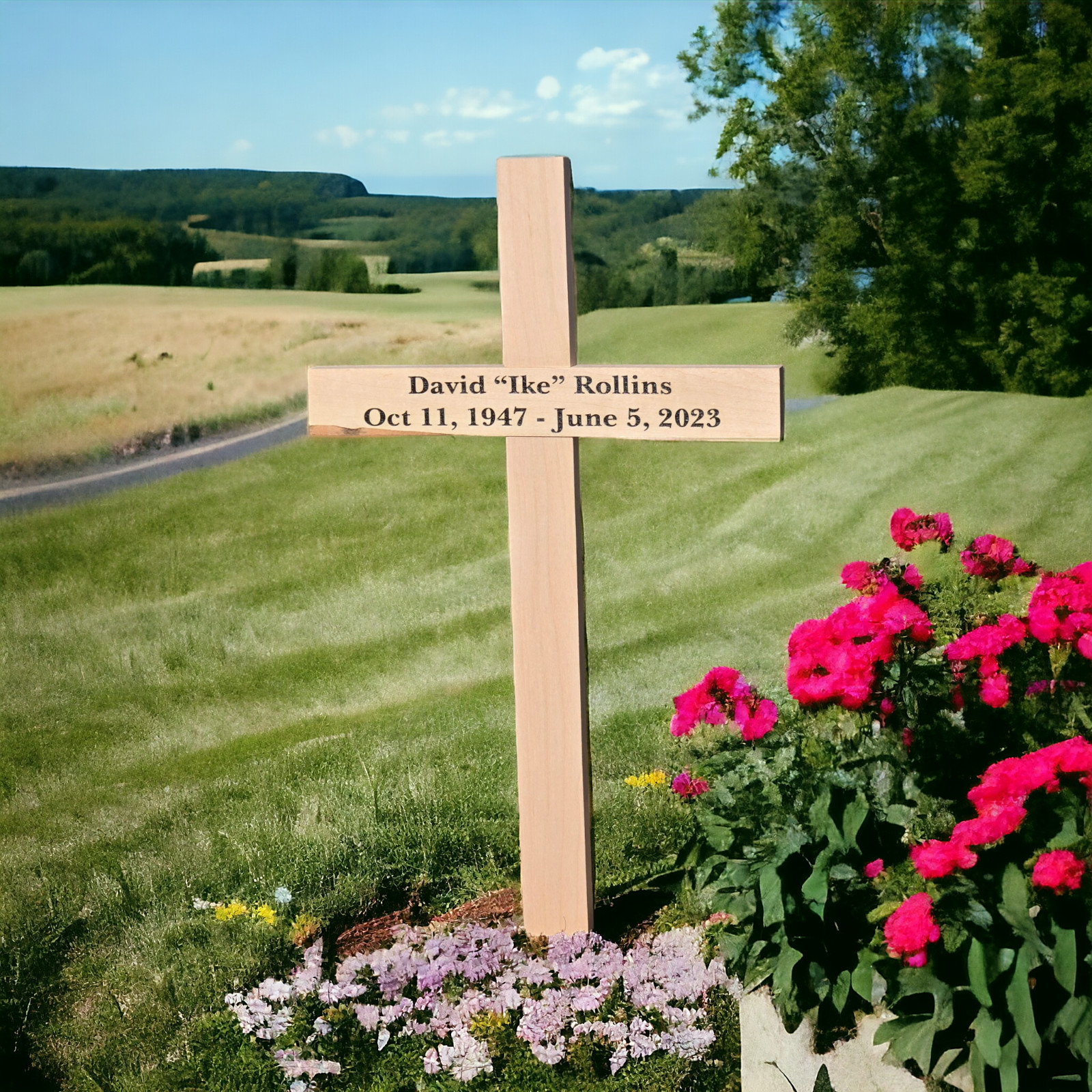 Memorial Wood Cross Personalized, Temporary Grave Marker Roadside Memorial Small