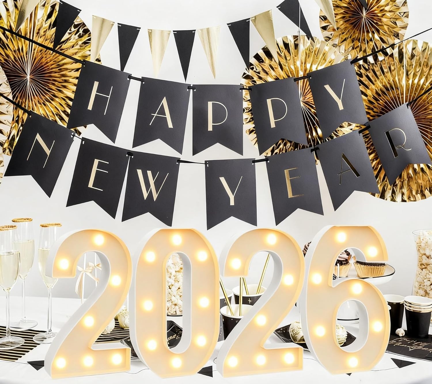 LED Marquee Numbers Lights 2026 Sign New Year Decoration Light Up Numbers