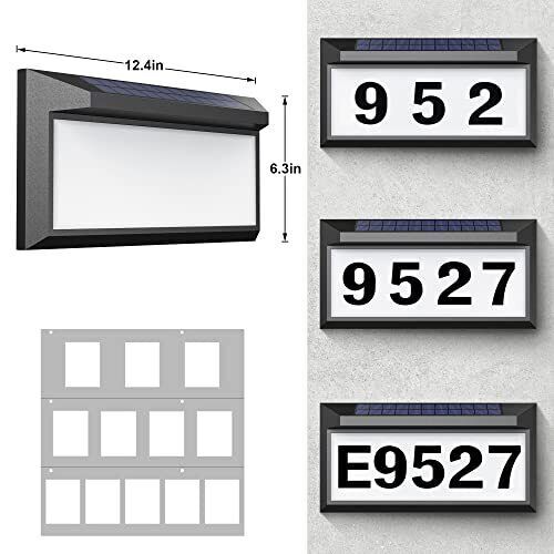 Solar Address Sign, Lighted Address Plaque Outdoor Waterproof, Illuminated