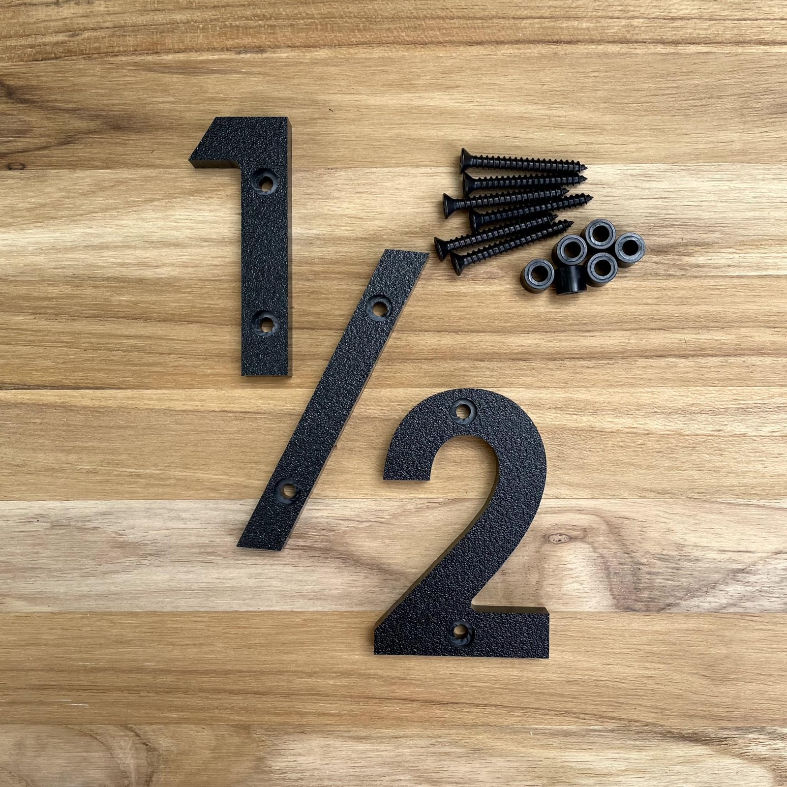 5 Inch Modern Plastic House Numbers and Letters with hardware included. Black…
