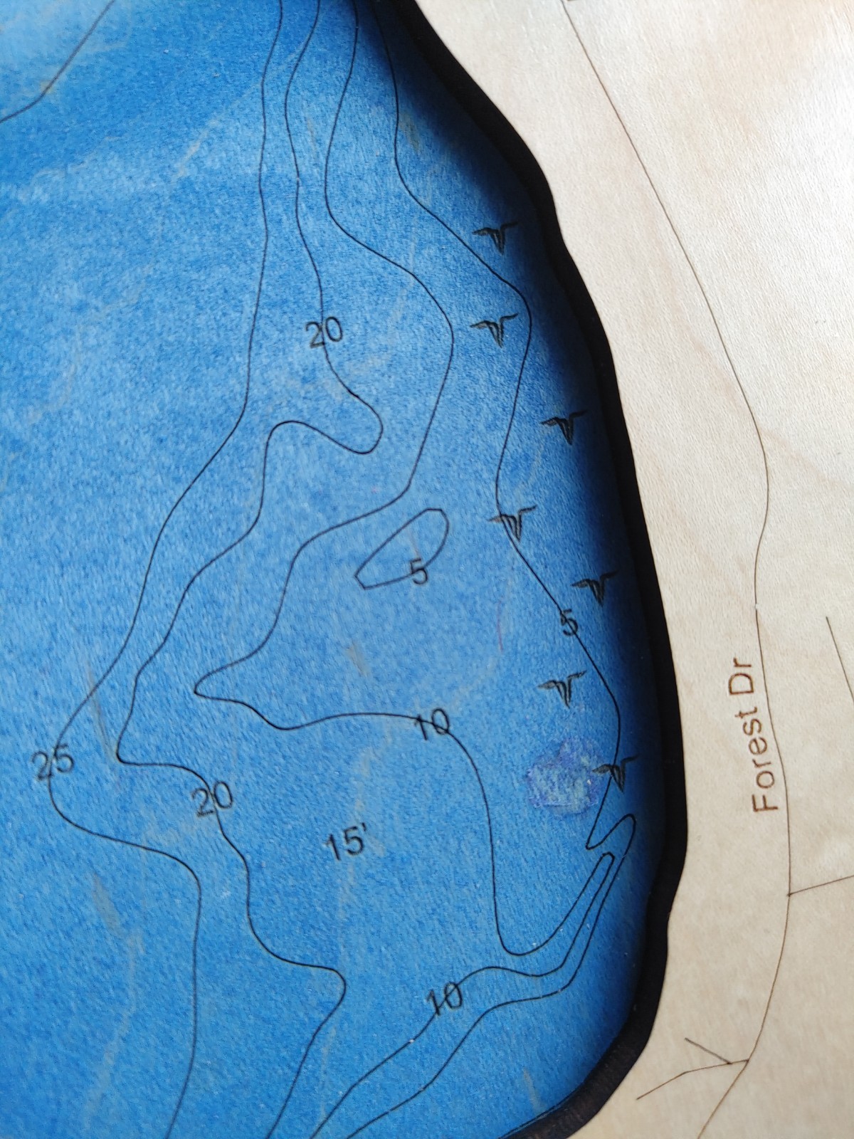 Wood Laser Engraved Contour Wall Map Big St Germain Lake Cabin Decor Wisconsin