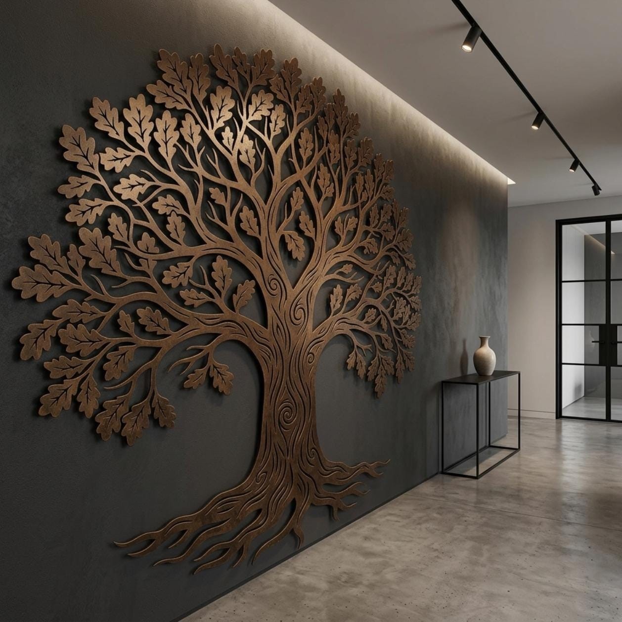 Oak Tree Metal Wall Decor, Tree of Life Wall Art, Large Living Room Wall Art