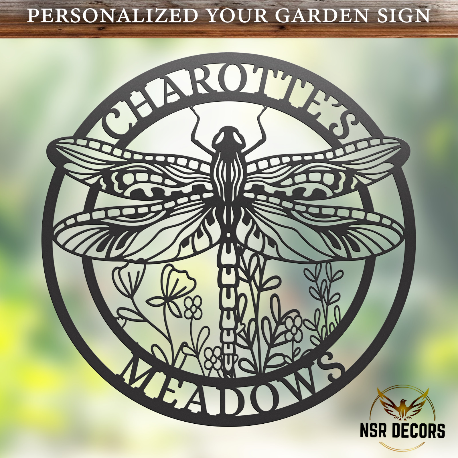Custom Dragonfly Garden Sign, Gardening Gift, Garden Décor, Gift For Her