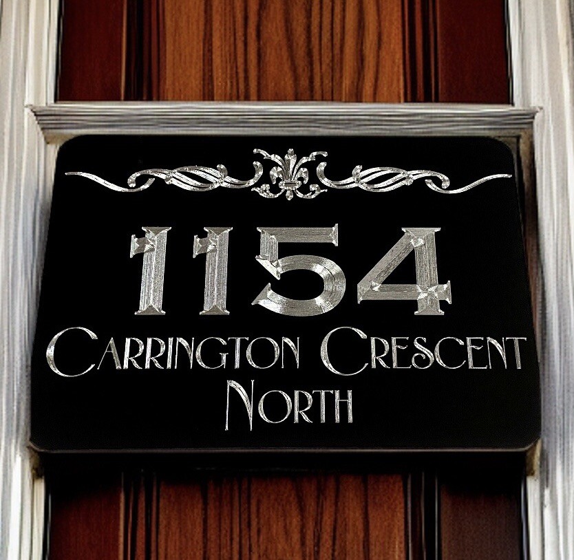 Engraved Personalized Custom House Number Street Address Sturdy Metal Sign 10×7