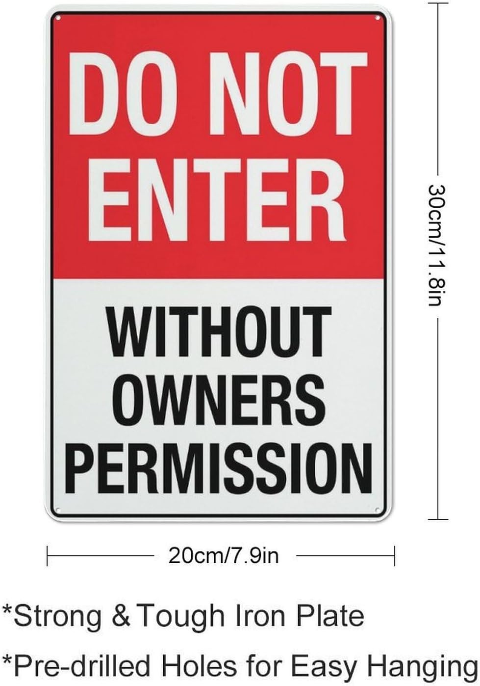 Do Not Enter Without Owners Permission Sign 12 X 8 Inches Reflective Aluminum…