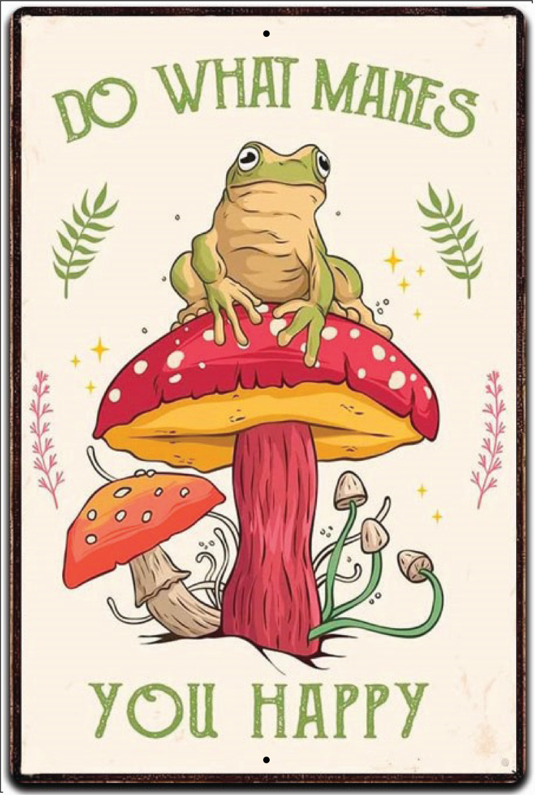 Vintage Retro Tin Sign door Wall Decor Metal Bar Pub Poster FROG MUSHROOM QUOTE