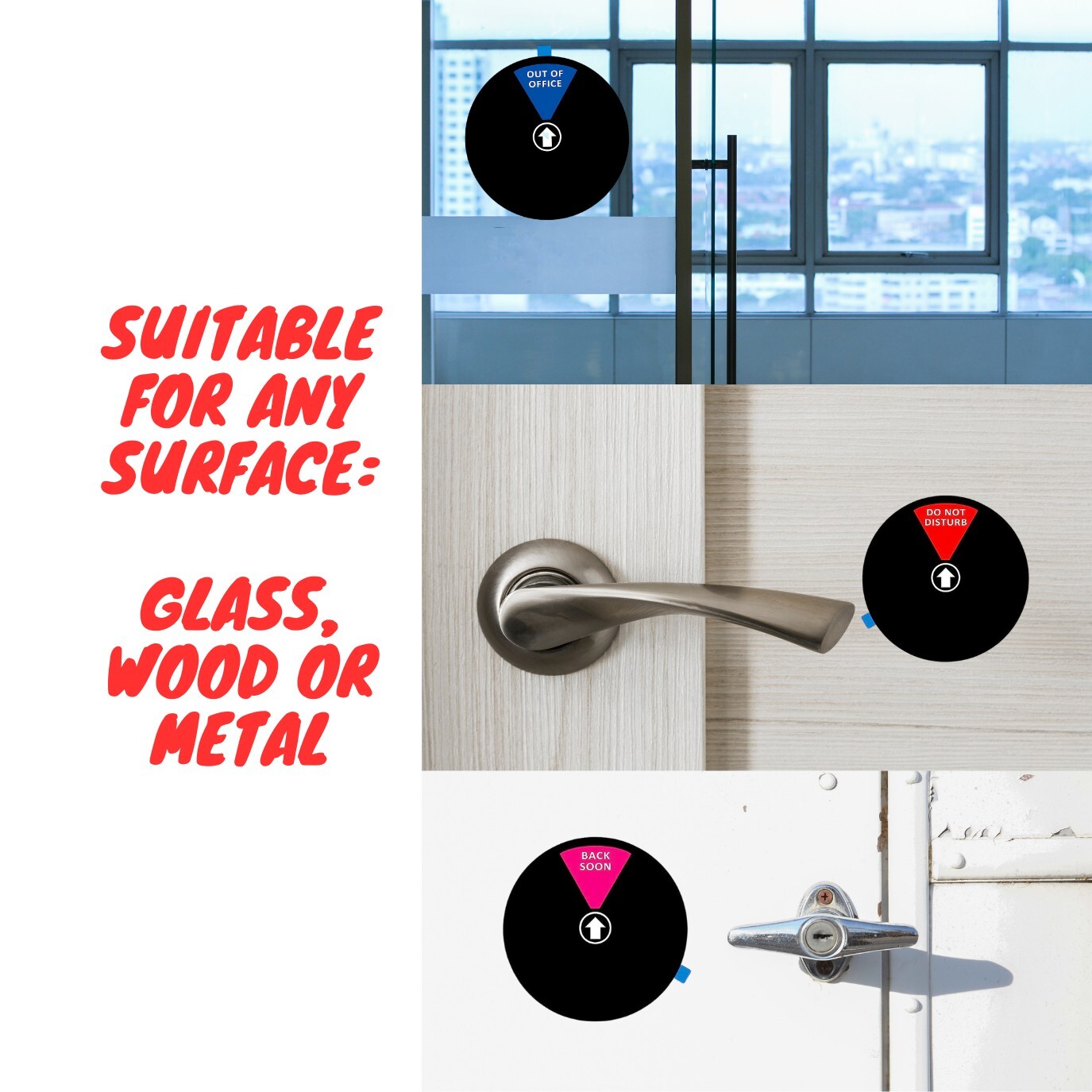 6 Options Office Door Sign Do Not Disturb/Come on in/Out of Office/in a Meeti…
