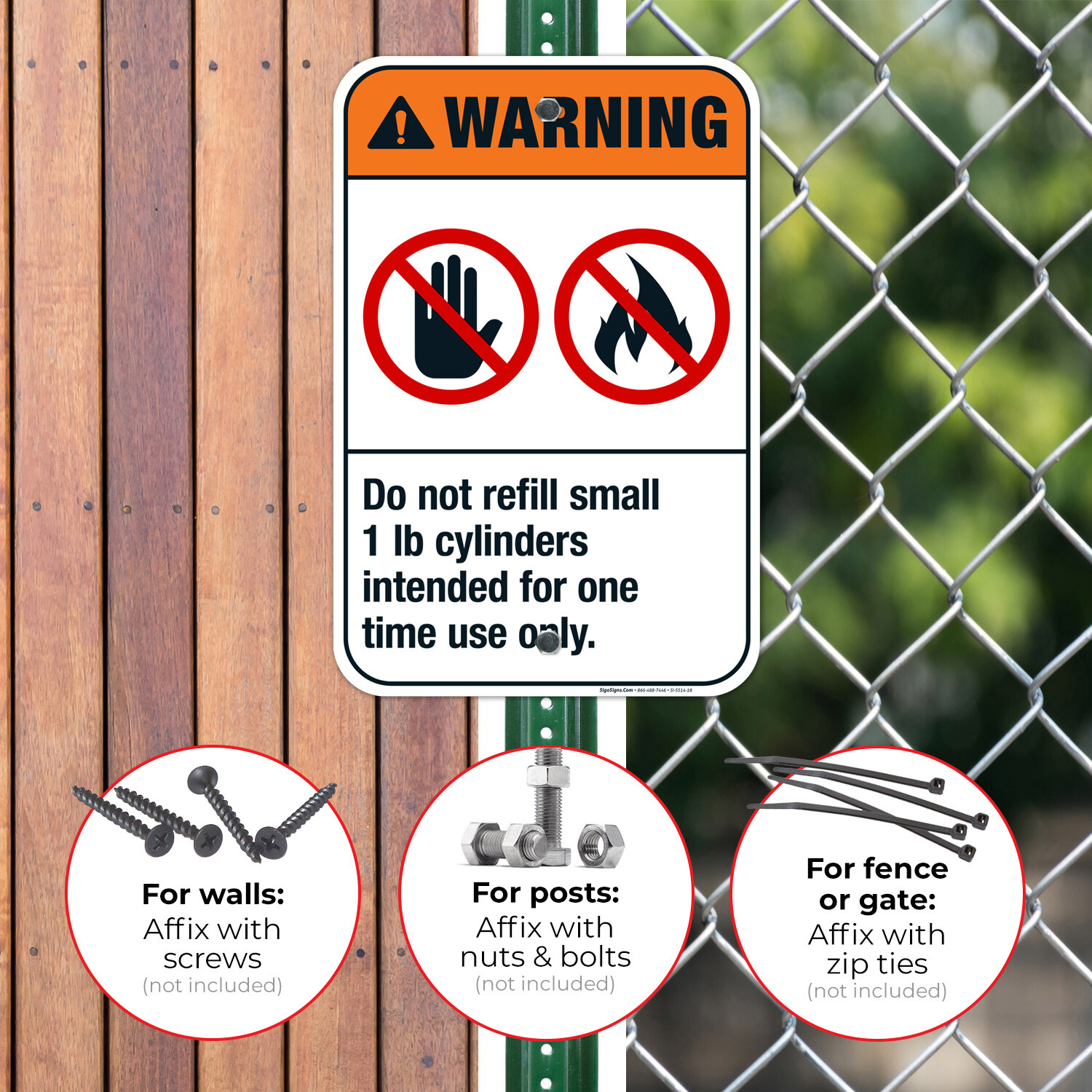Do Not Refill Small 1 Lb Cylinders Intended For One Time Use Only ANSI Warning