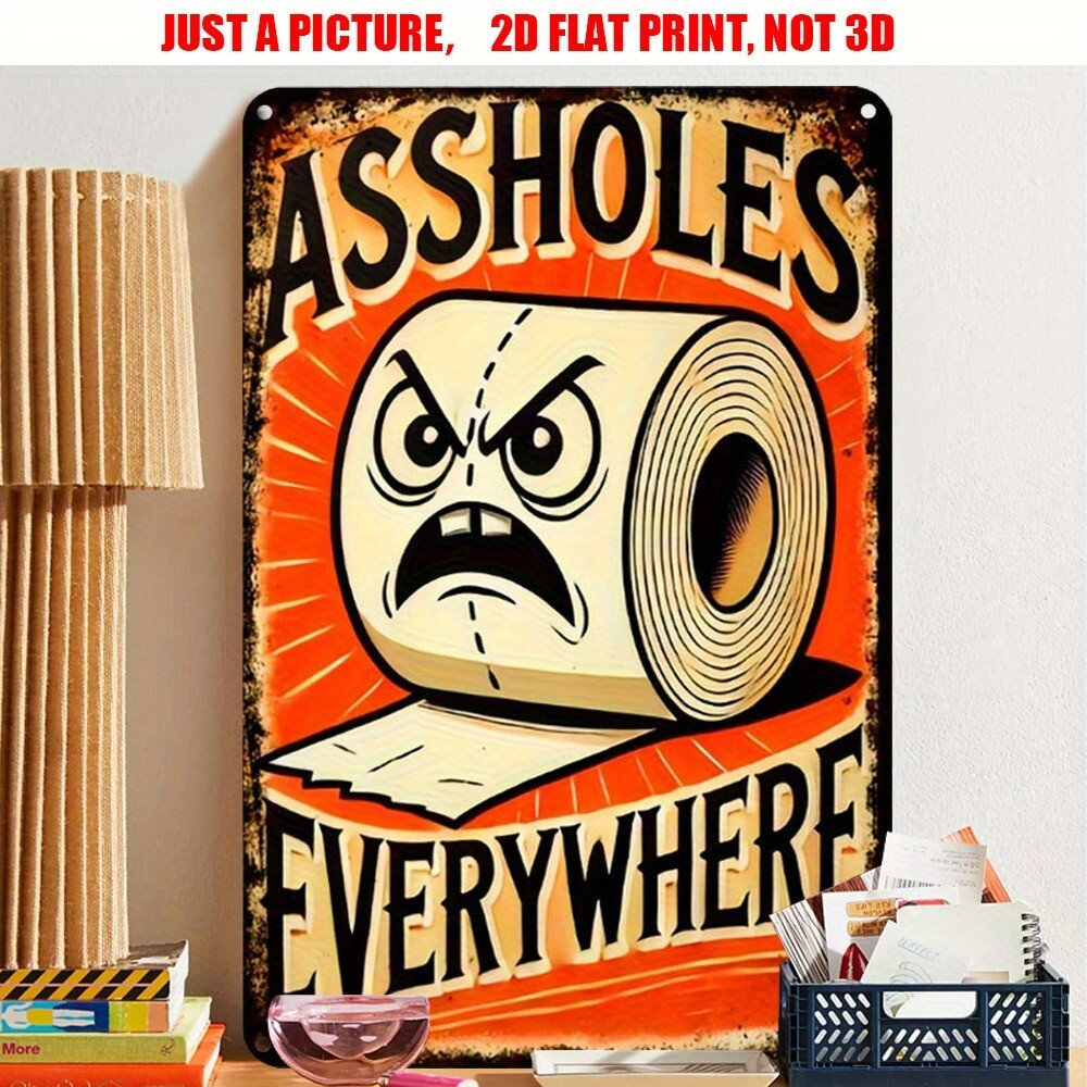Retro Funny Bathroom Signs Metal tin Sign Funny Toilet Paper Bar Club Wall Decor