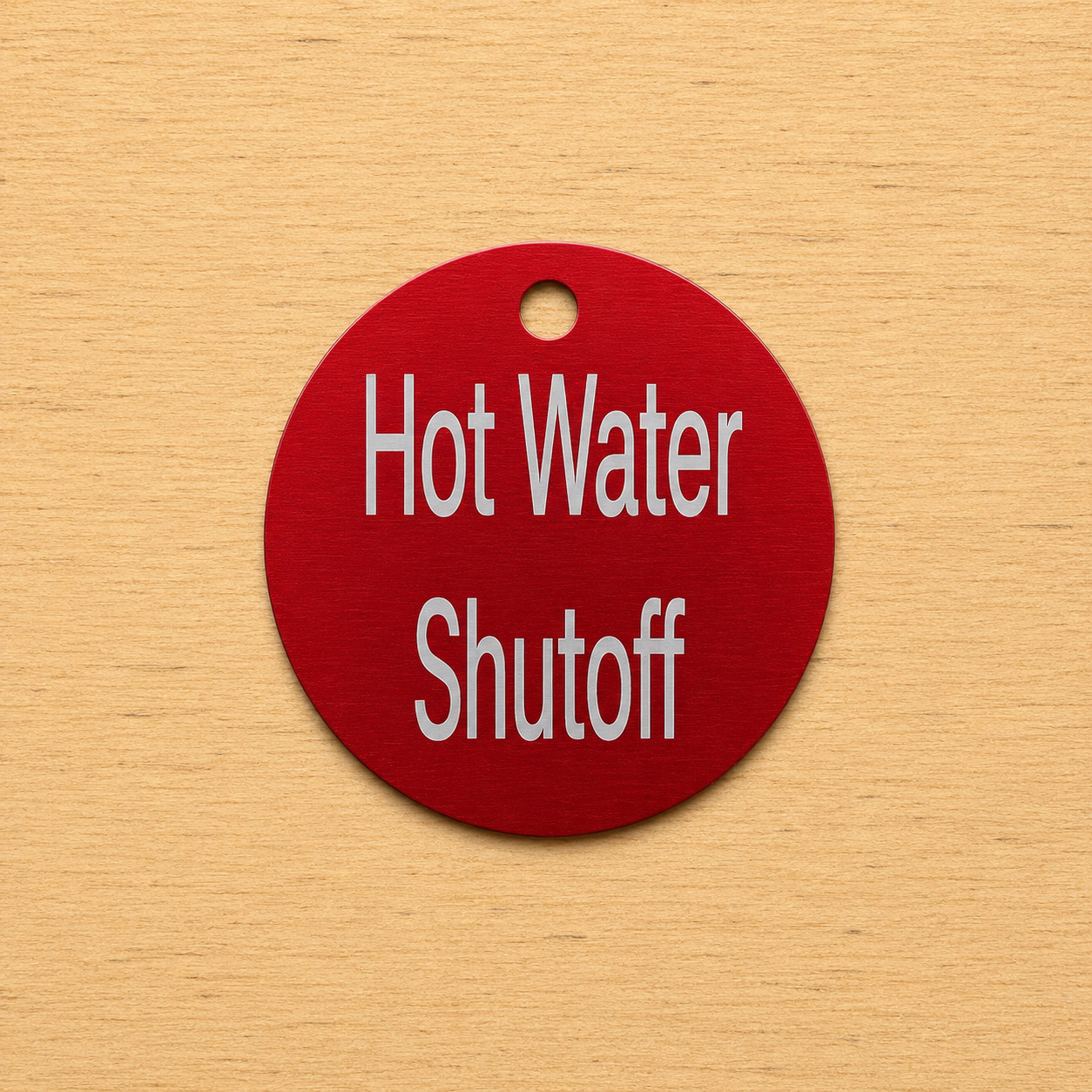 Plumbing Valve Tags Round Anodized Aluminum Laser engraved Utility Room Markers