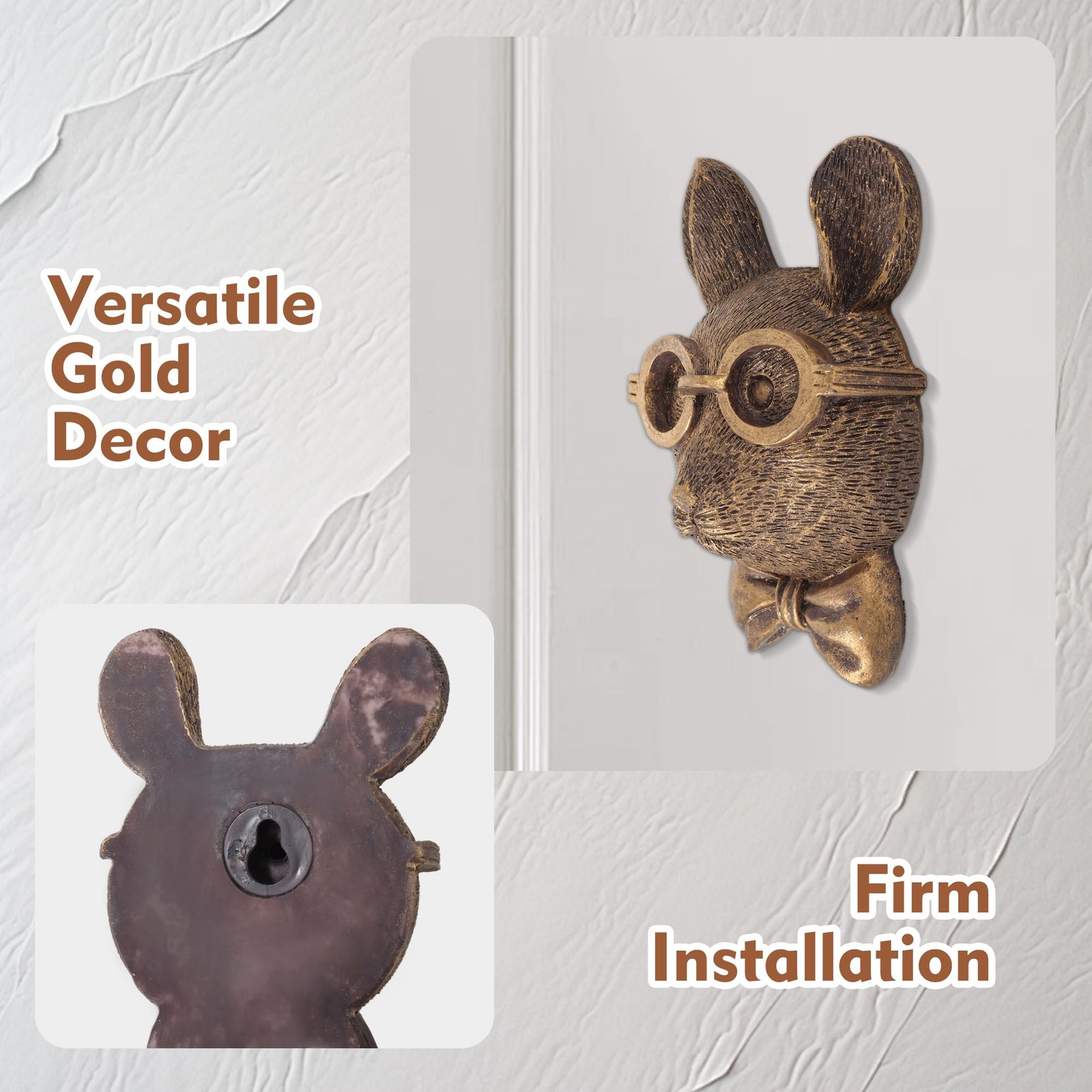 Gold Animal Head Wall Decor Wall Sculpture Home Decor Statue for Living Room …