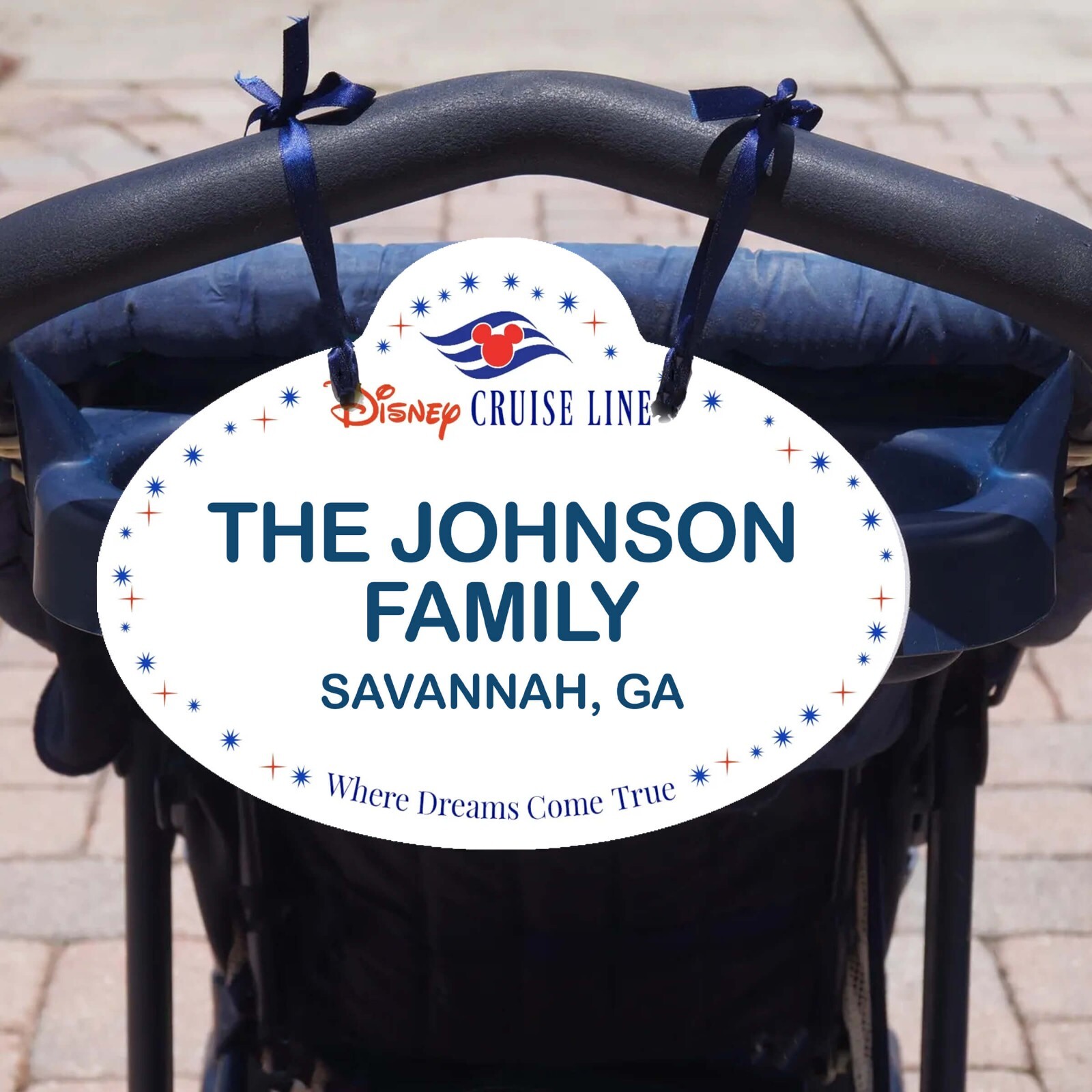 Custom Disney Stroller & Scooter Name Tag – Personalized Family ID Sign Parks