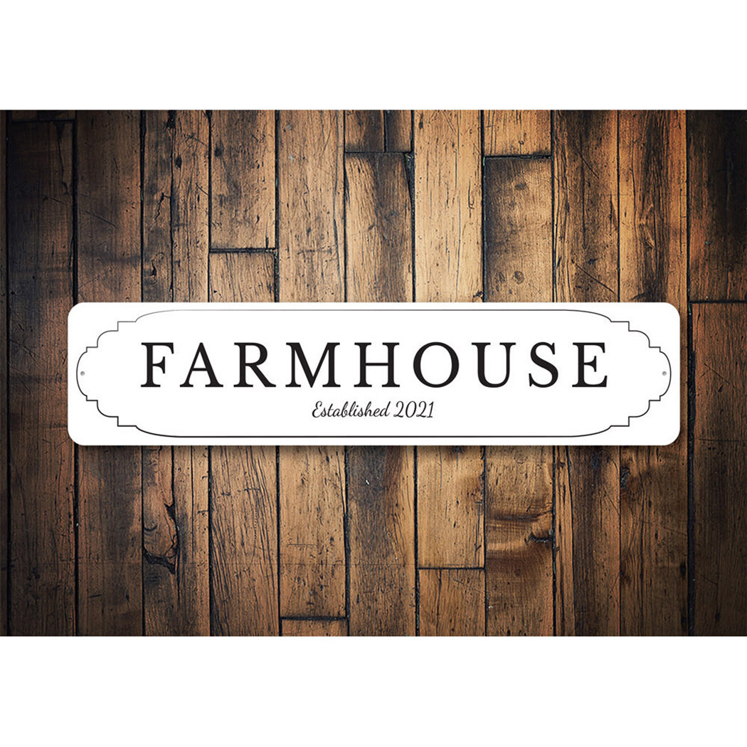 Farmhouse Established Farmhouse Sign, Barn Decor Metal Sign