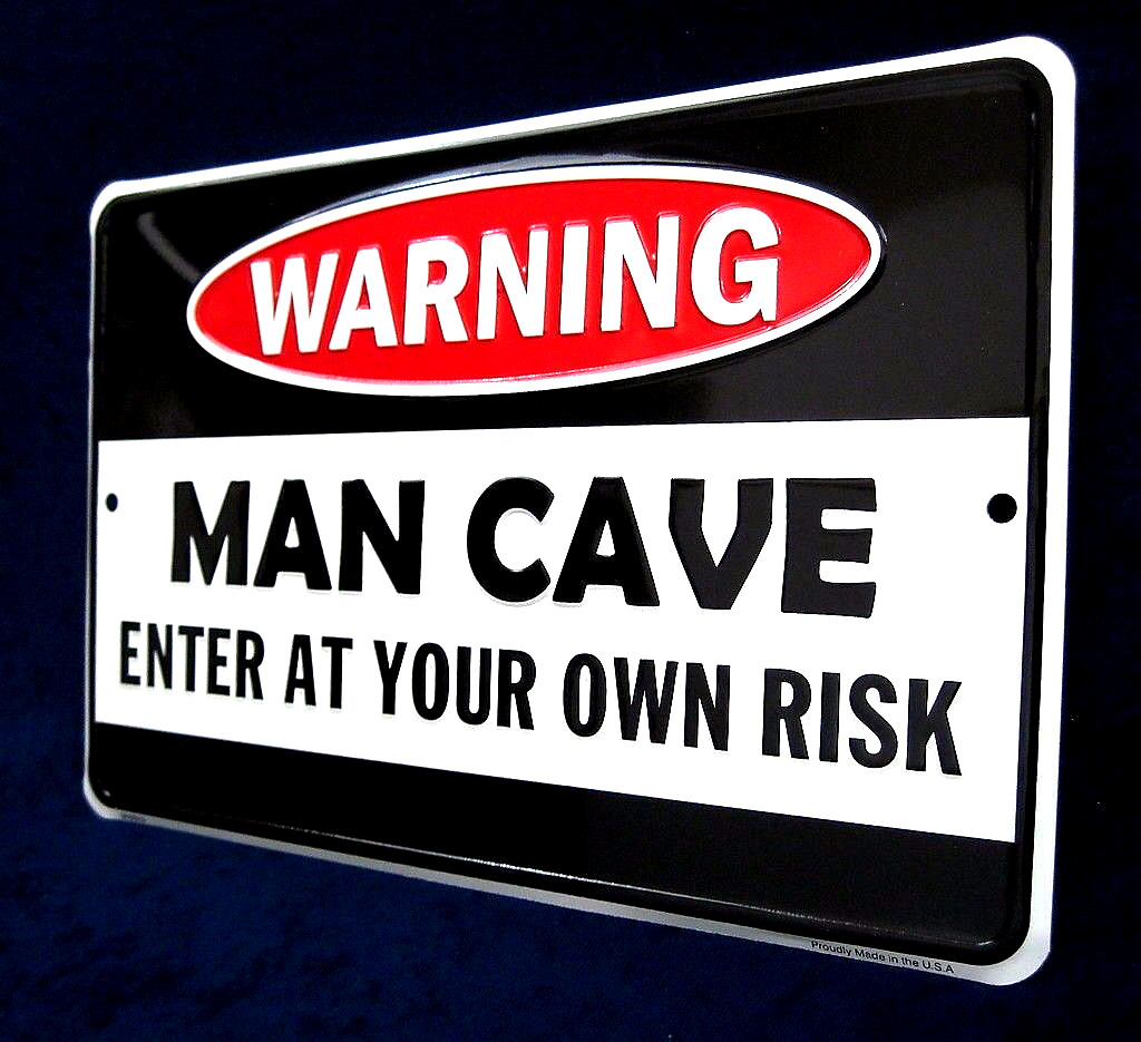 MAN CAVE -*MADE IN USA* – Embossed Sign – Garage Bar Rec Game Rm Shop Wall Decor