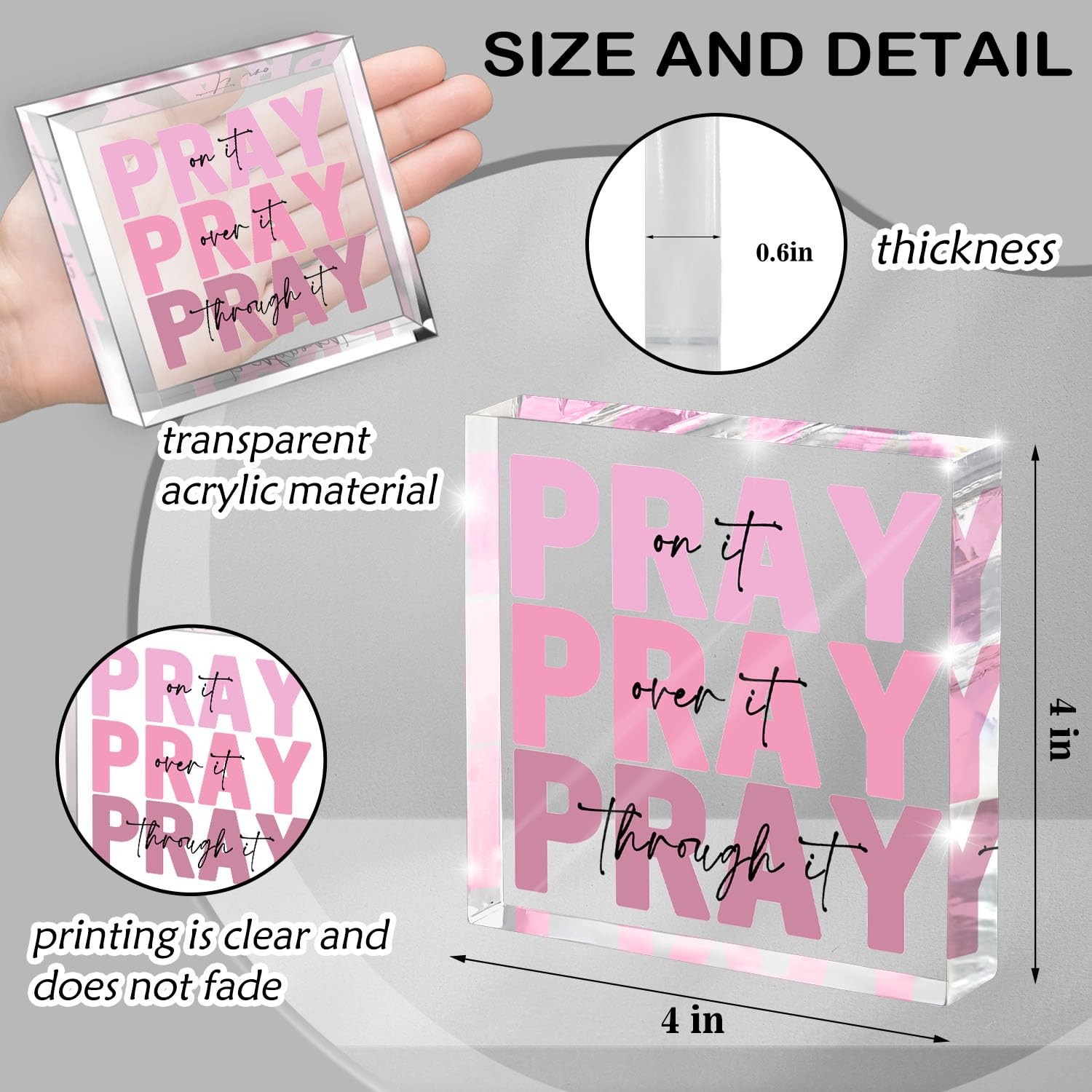 Pink Inspirational Decor Pray Over It Bible Verse Wall Art Christian Gifts fo…