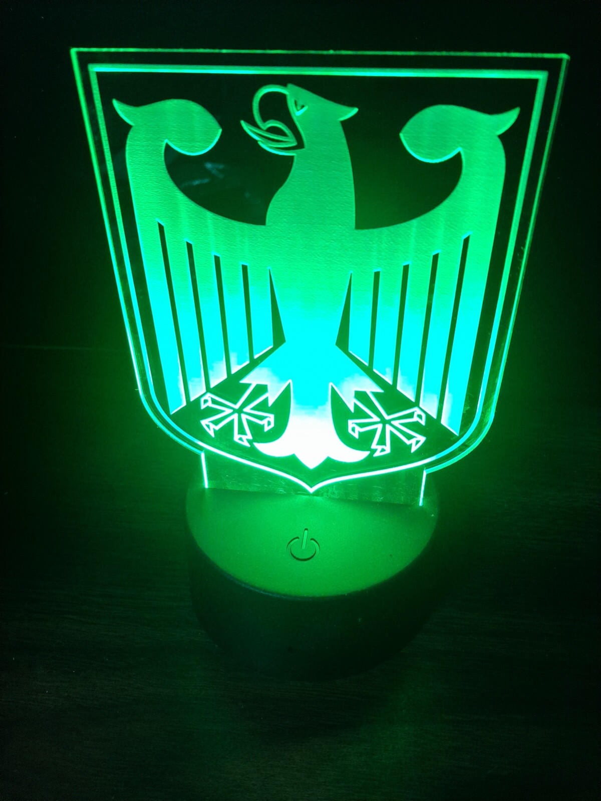 Edge Lit Tabletop Sign, Multi-Colored LED, Night Light German Coat of Arms