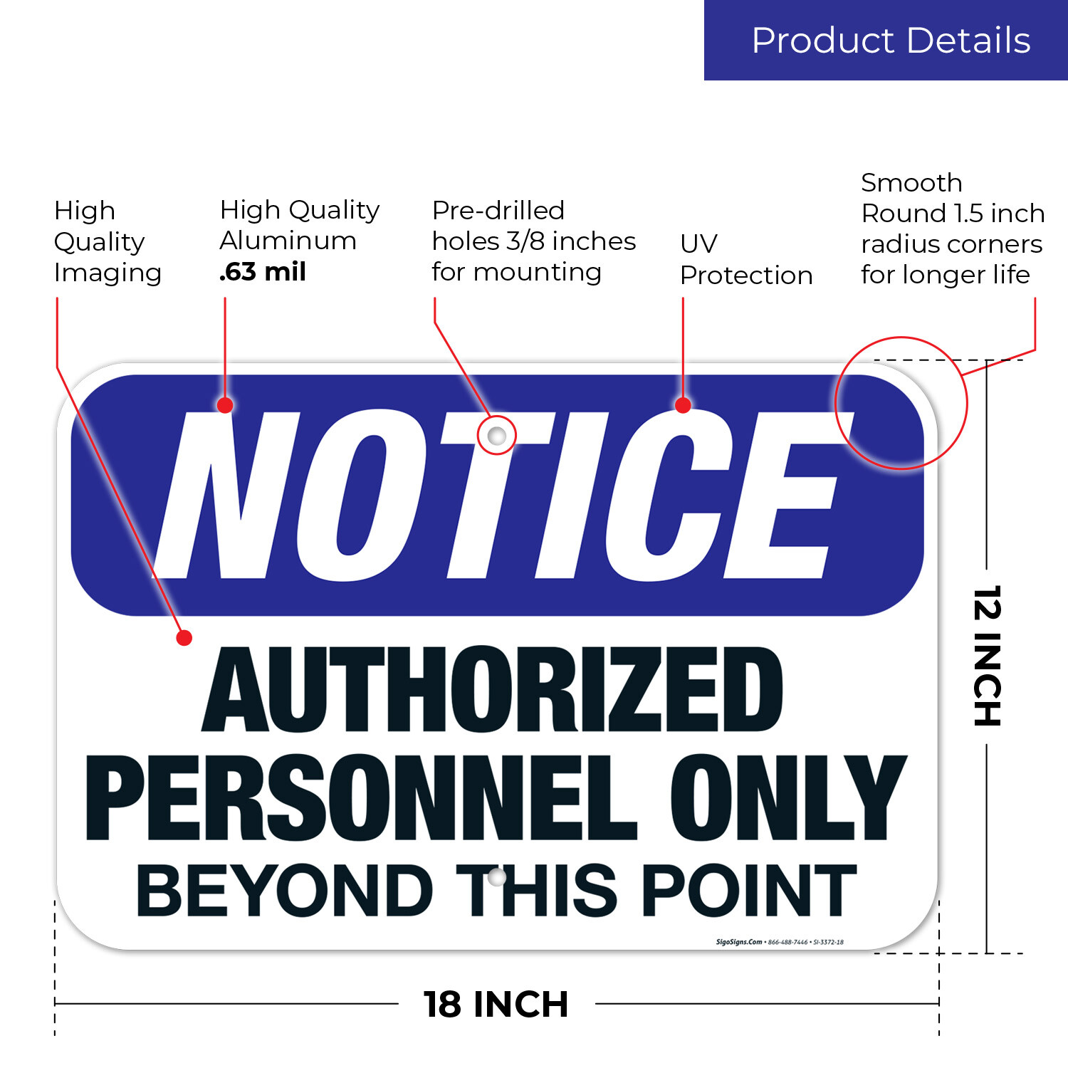 Authorized Personnel Only Beyond This Point Sign, OSHA Sign,