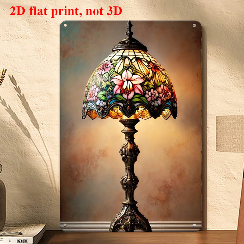 Classic Vintage Floral Table Lamp Metal Sign 2D Indoor/Outdoor Decorative Signs