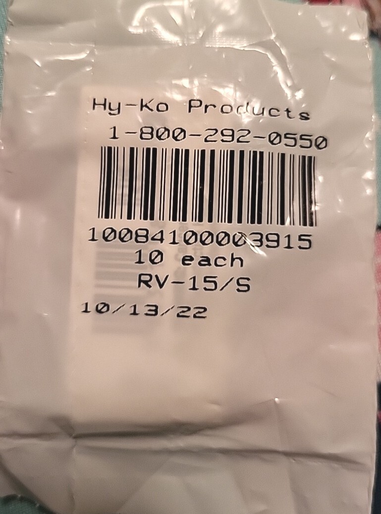 Hy-Ko Vinyl 1 In. Reflective Adhesive Letter S RV-15-S Pack of 10 Hy-Ko USA
