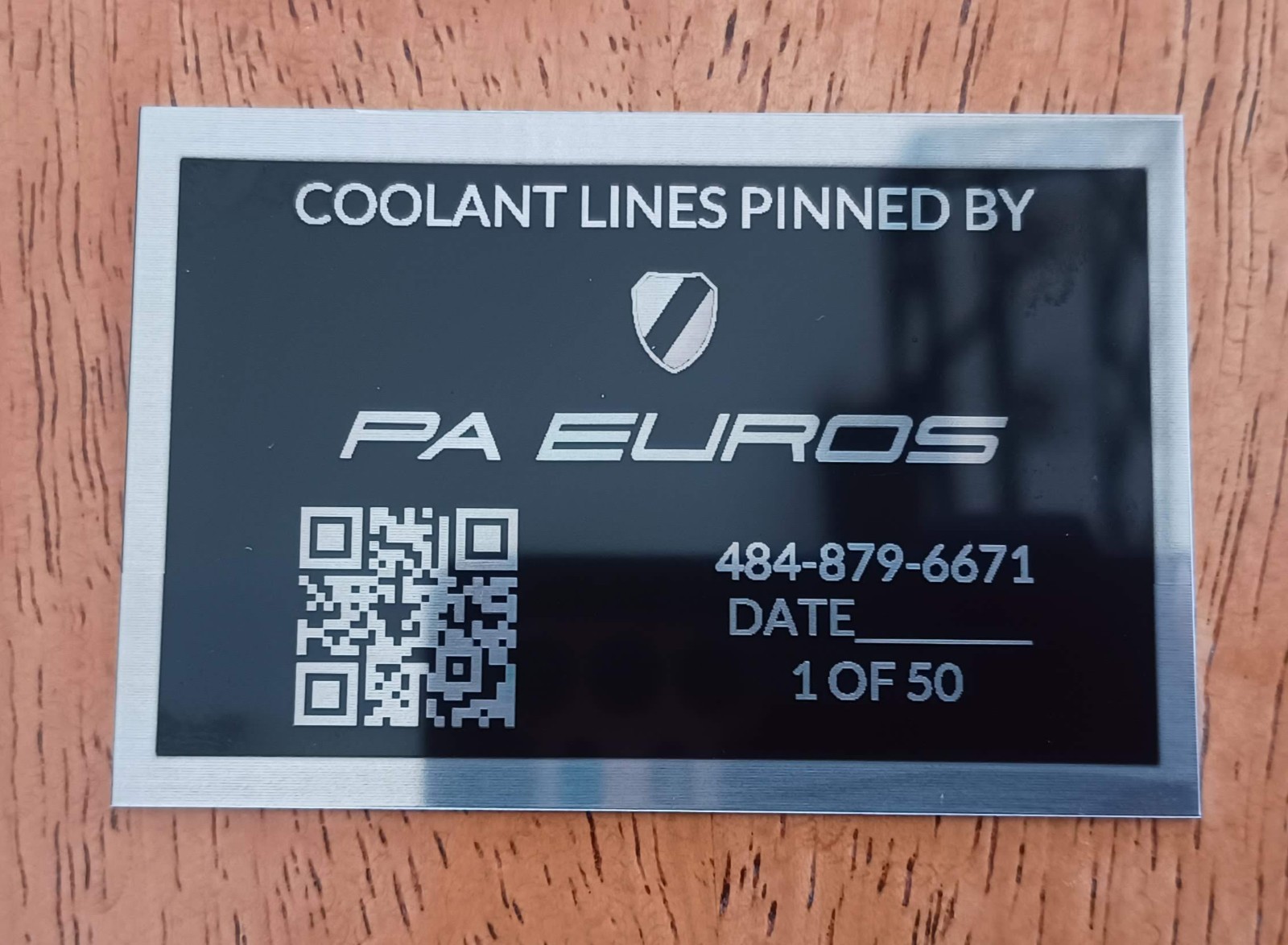 2″ x 4″ Custom QR Code Sign, Laser Engraved Name Plate for Business or Art
