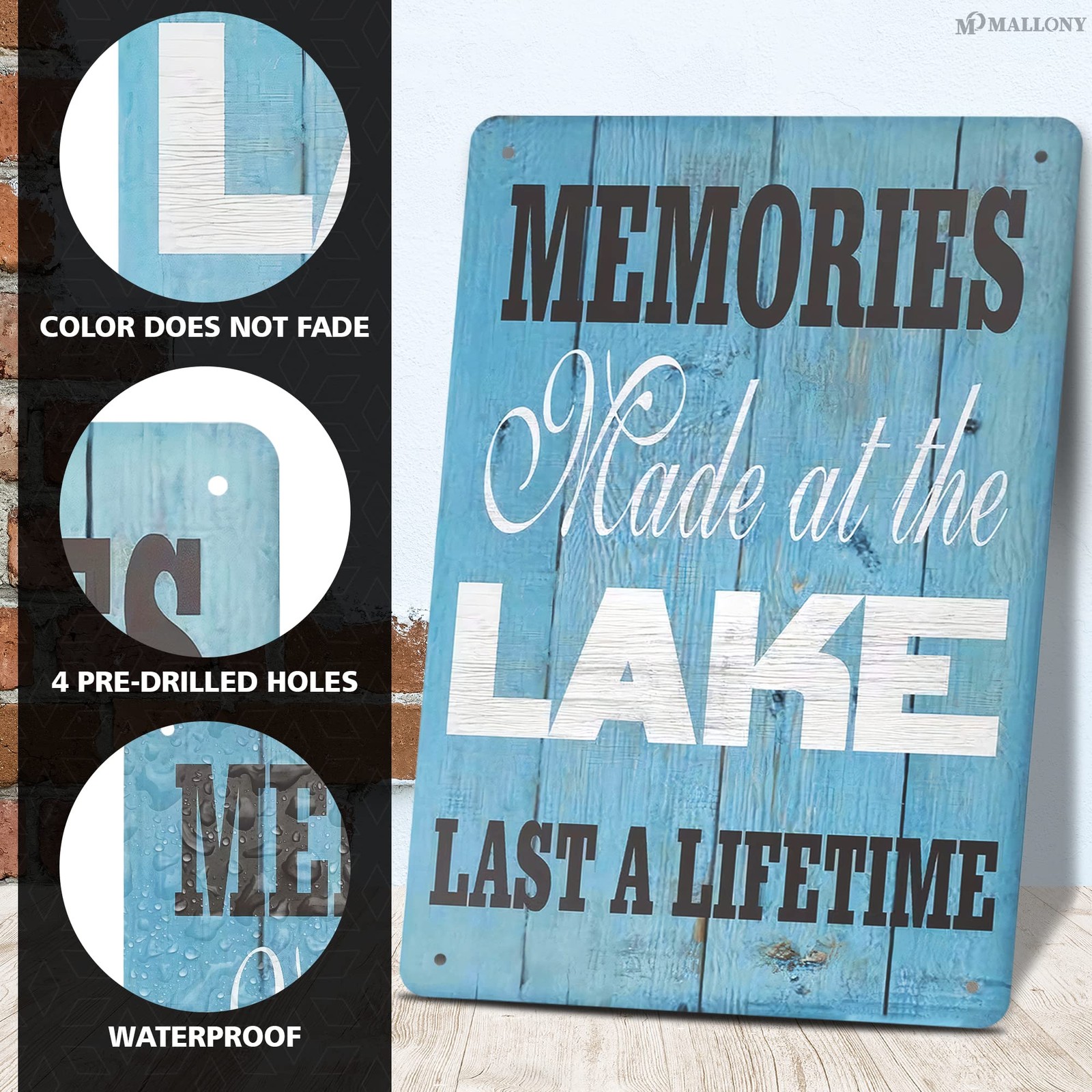Lake Wall Art Metal Signs – Memories Made at the Lake Metal Sign, 11.8 X 7.8”