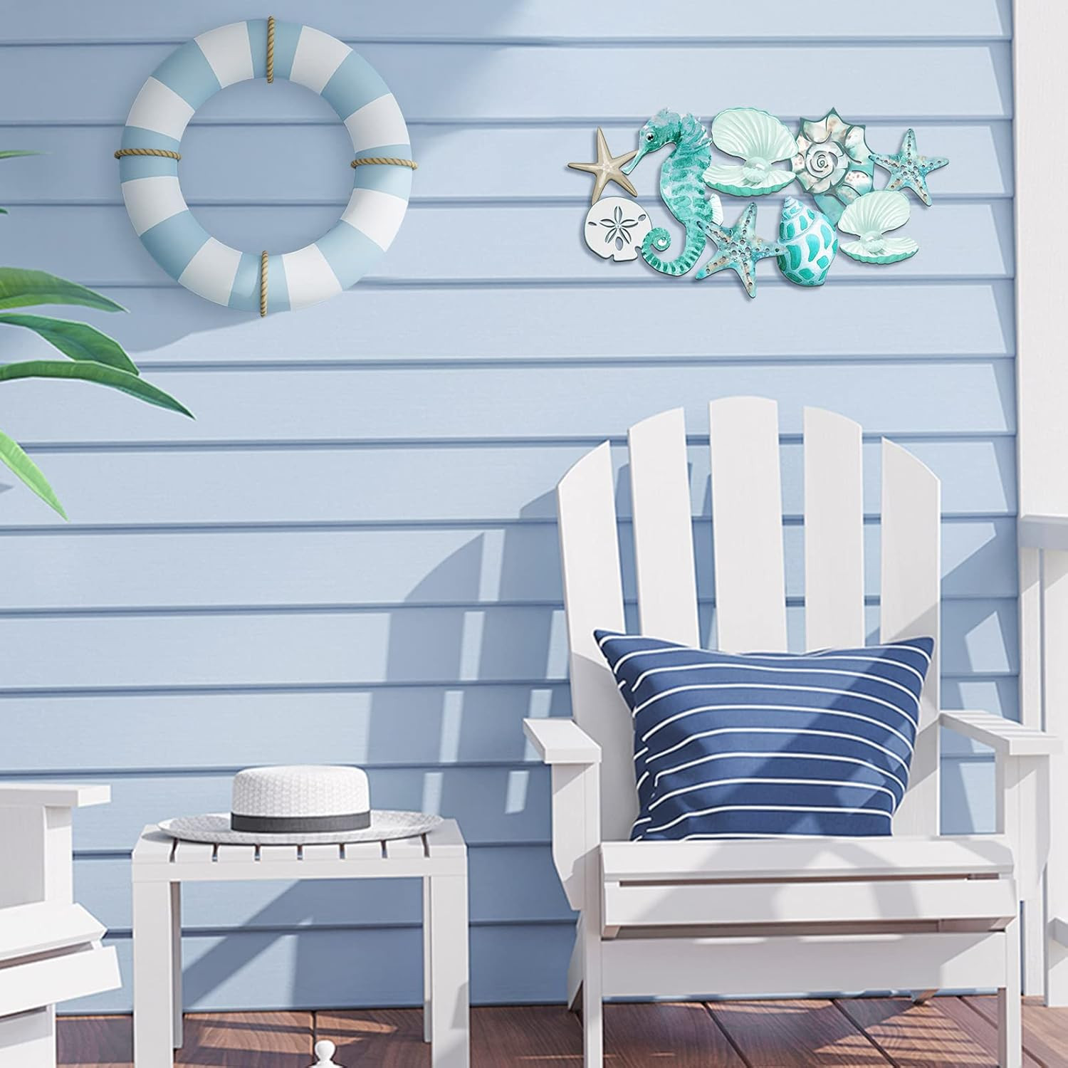 Metal Beach Wall Decor Seashell Beach Themed Bathroom Decor Rustic Nautical Ocea
