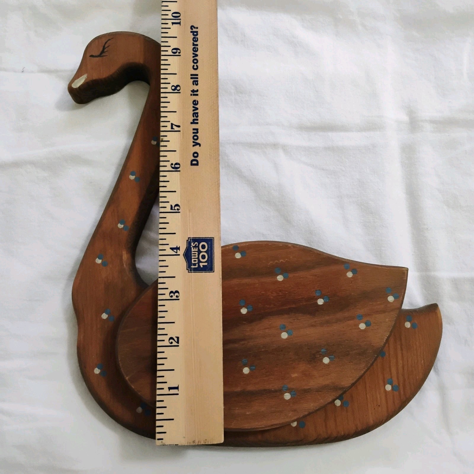Vintage Wooden Duck Or Goose Wall Pocket Pair Set Of 2 Country Chic 90s Style