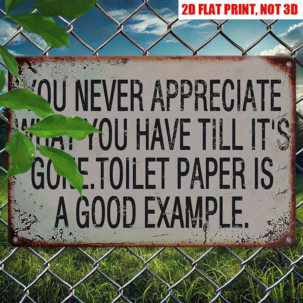 Retro Bathroom Humor Sign Toilet Paper Home Wall Decor Funny Restrooms Tin Signs