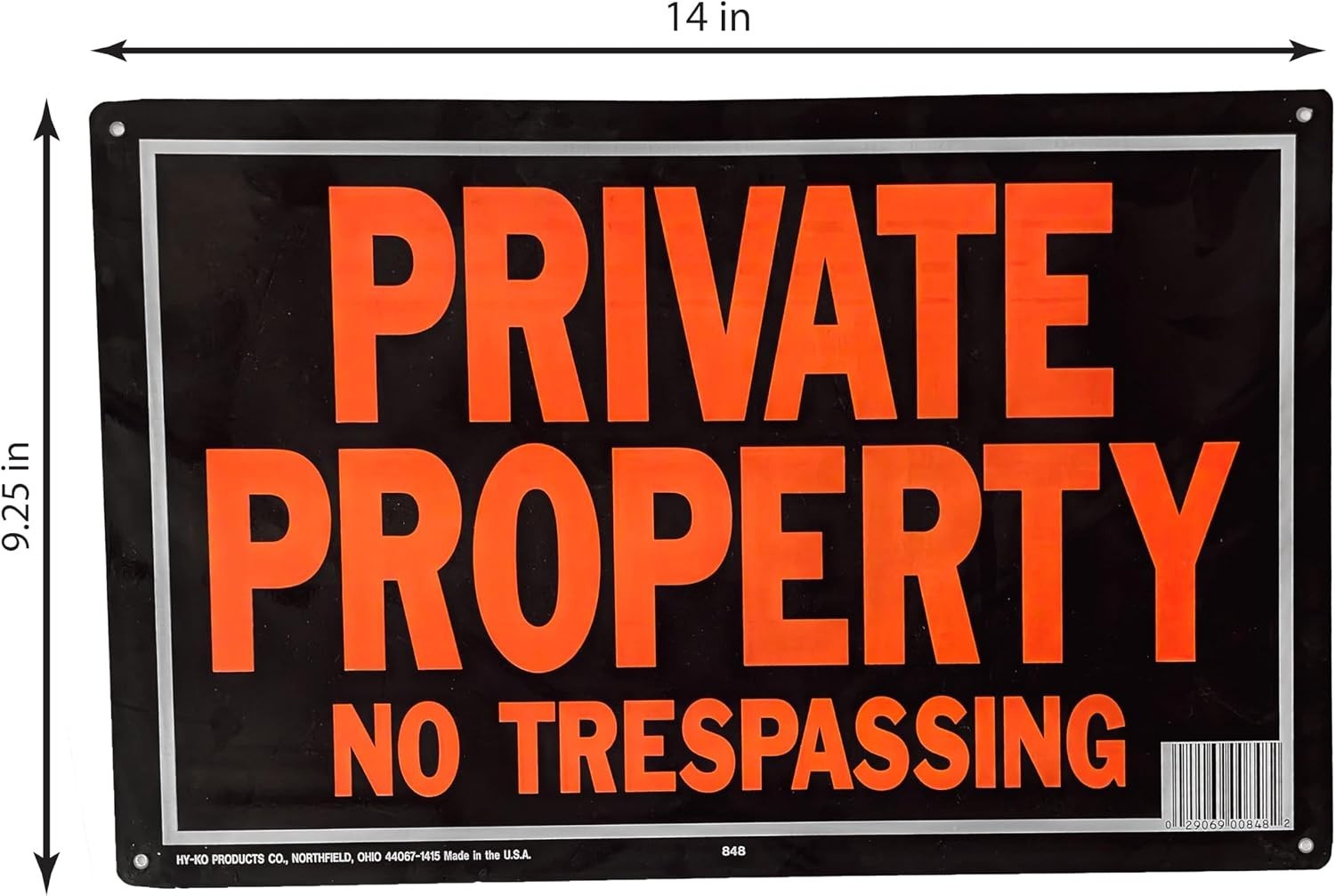 Durable Aluminum No Trespassing Signs – High-Contrast, 9.25″ x 14″ (2 Pack)