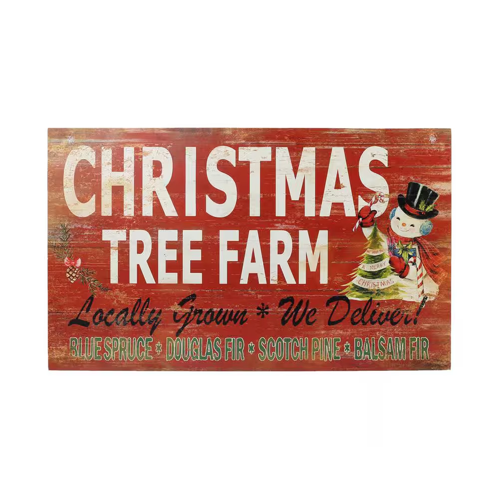 30 X 18 In. Christmas Tree Farm Wooden Plaque