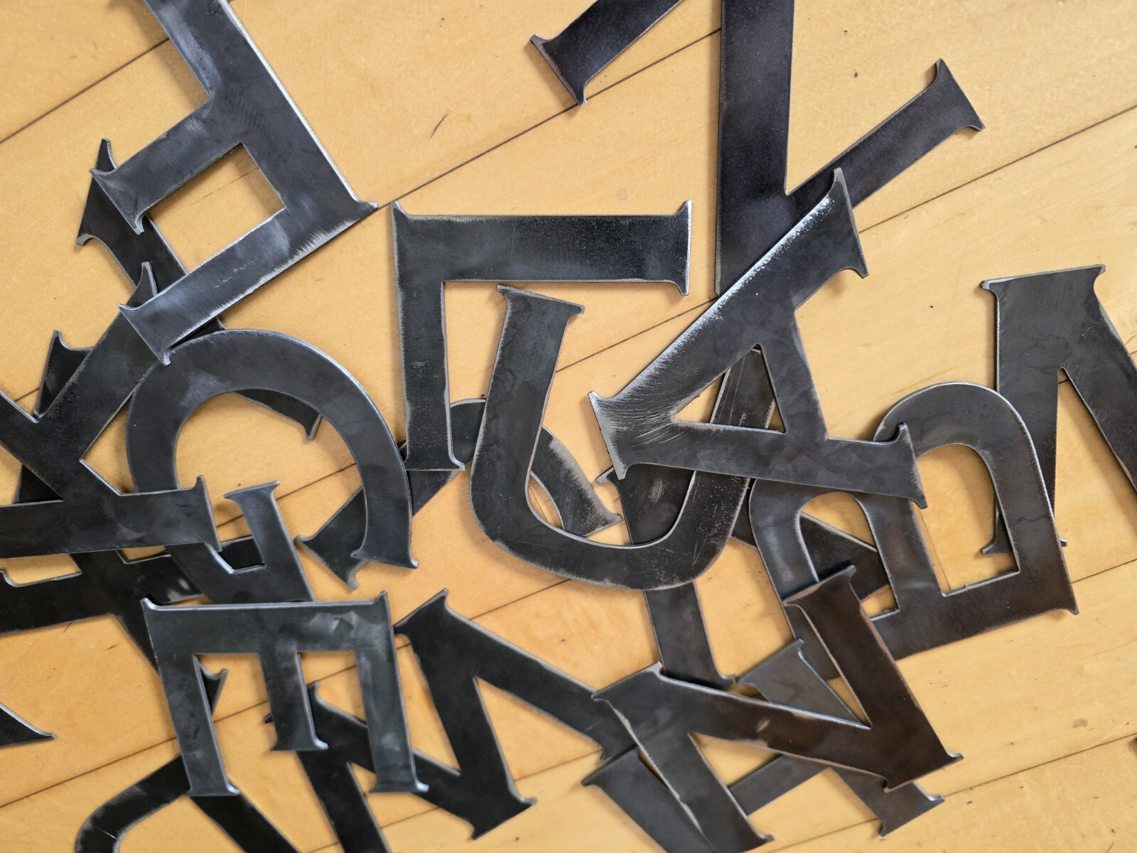 4″ Tall precision cut metal letters, thick, weldable, 16 Gauge “Cooperhead Bold”