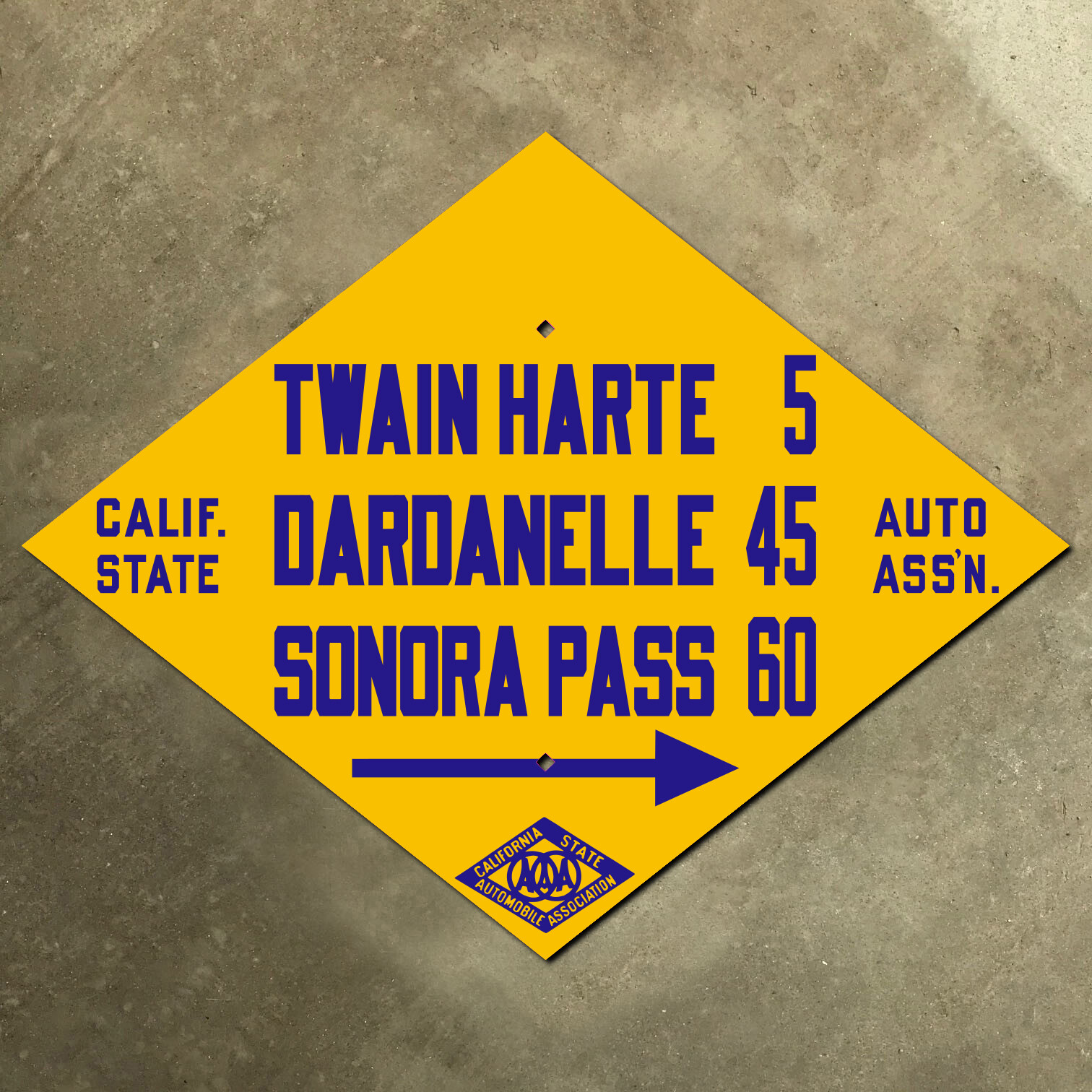 Twain Harte California CSAA highway 108 road sign auto club AAA Sonora Pass