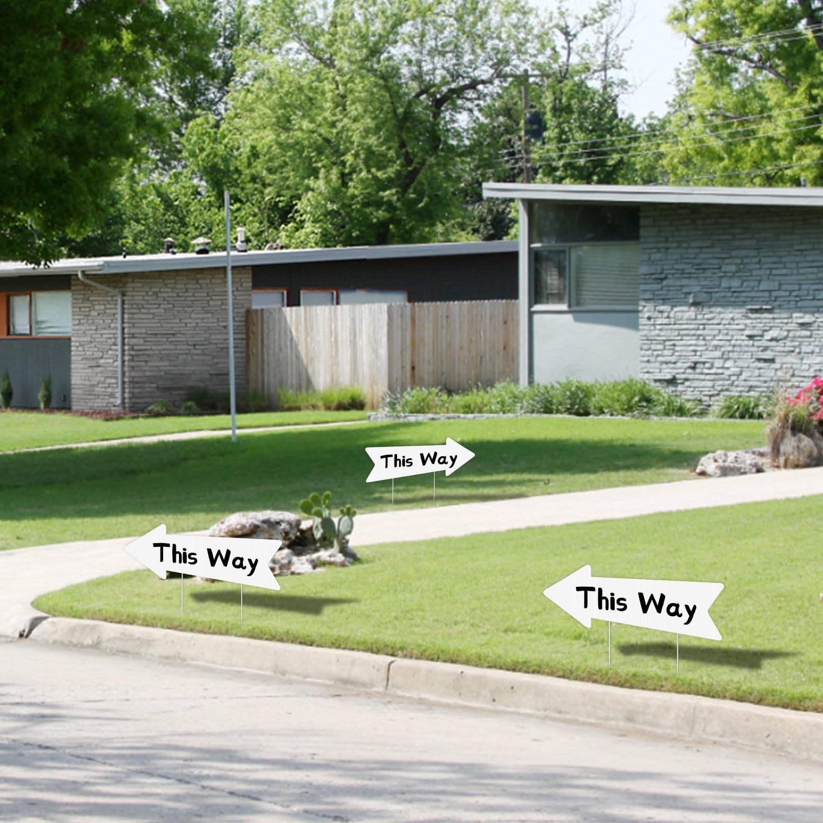 6 Pack 17×6 Inch Blank Arrow Signs with Stakes for Wedding Birthday Garage Sale