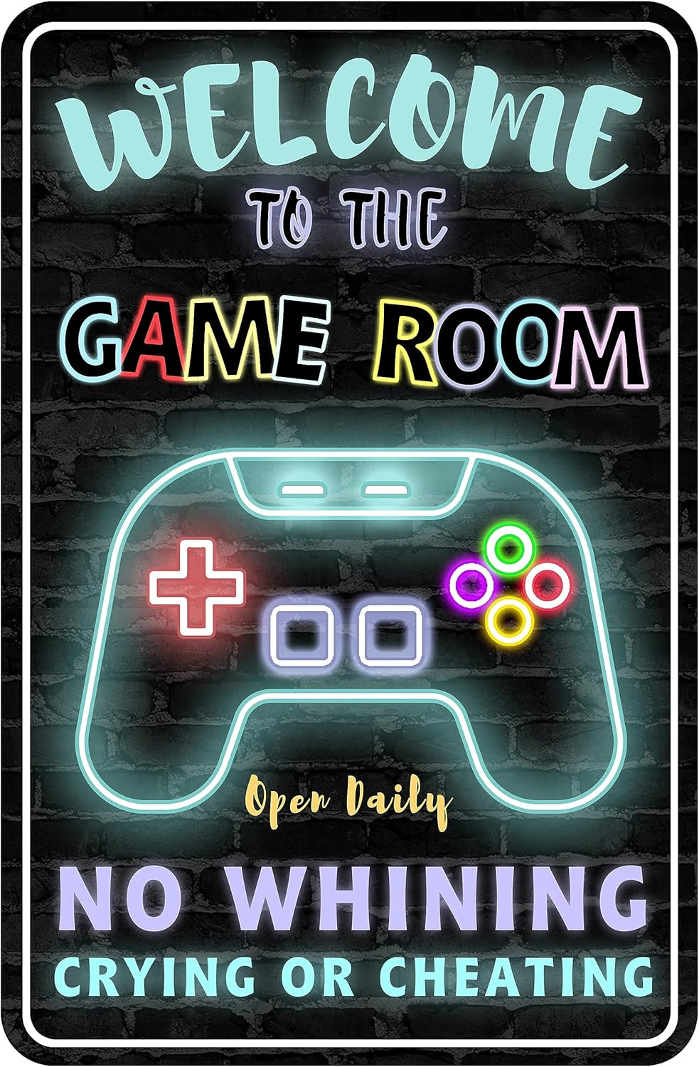 Gaming Room Metal Sign Gamer Wall Decor for Boys Game Room Bedroom Gamers Alumin