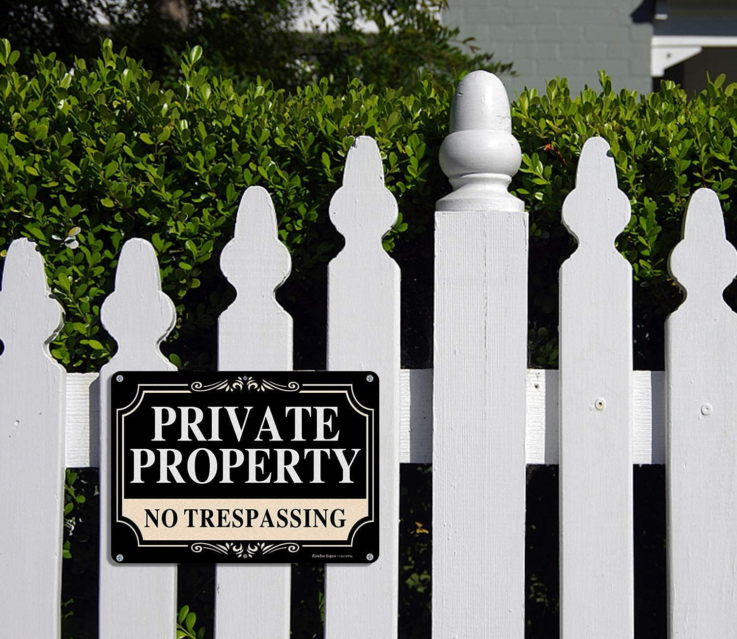 2 Pack No Trespassing Signs Private ,10×7 Inch Rust Free Aluminum Metal Sign,Ref