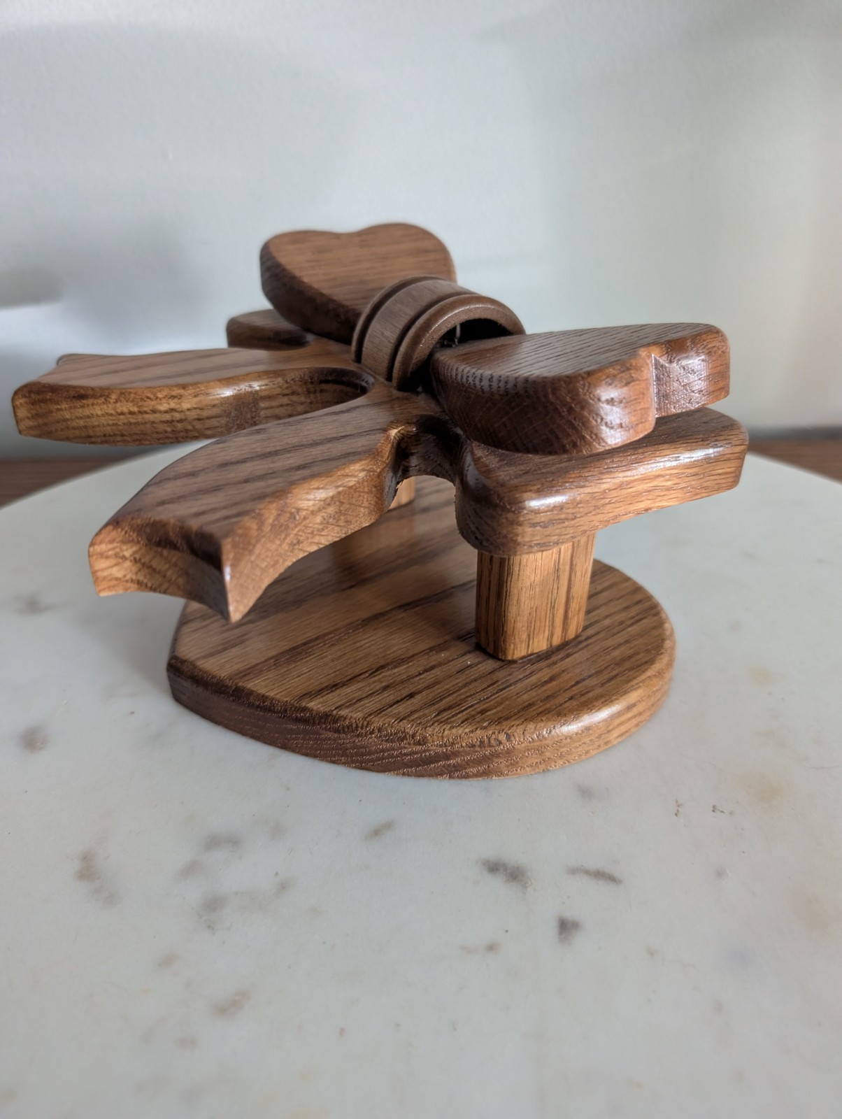 Vintage Solid Oak Wooden Bow Wall Plaque Decorative Country Farmhouse Wal