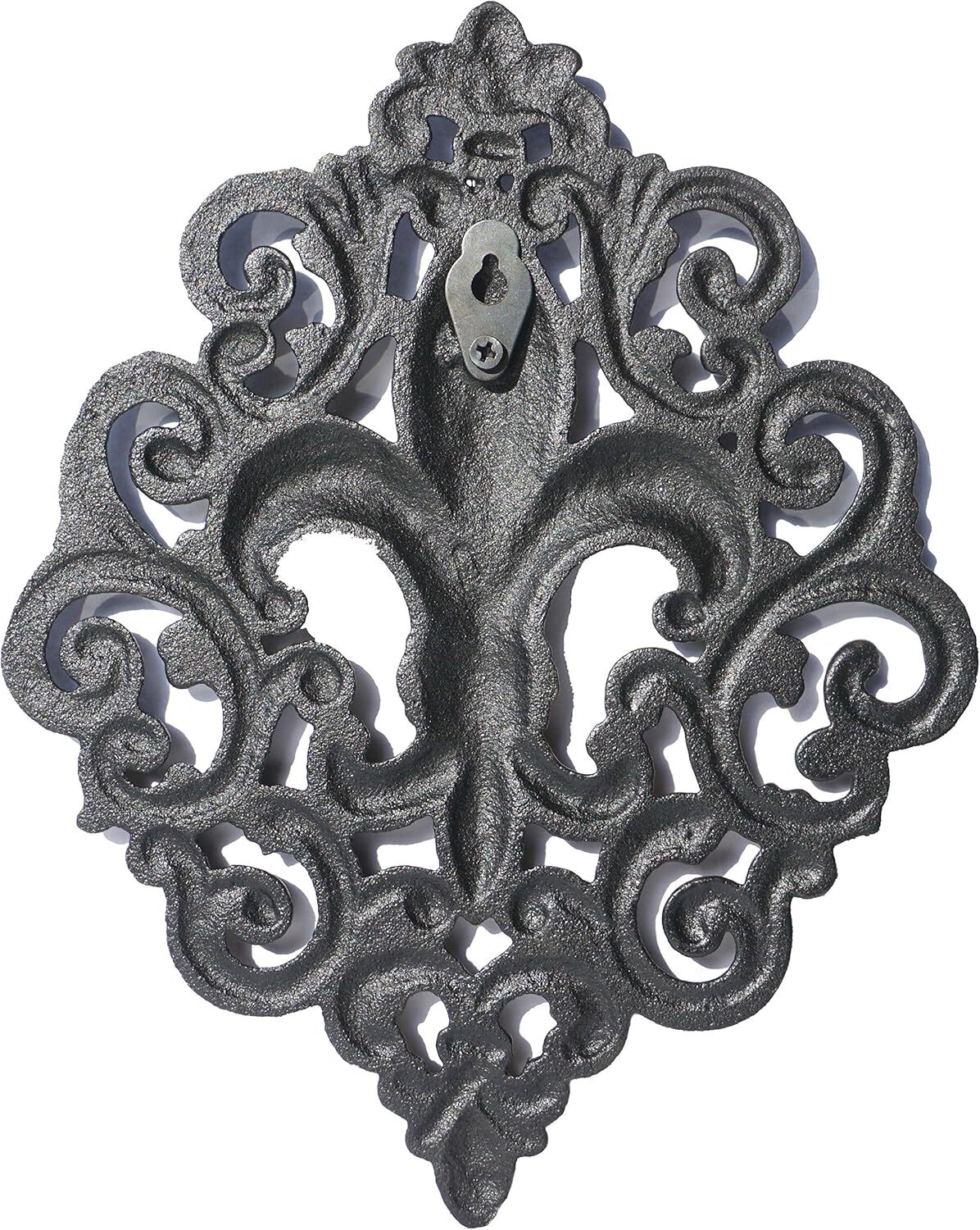 Lulu Decor, Cast Iron Fleur De Lis Wall Decoration Plaque, Antique Home Decor