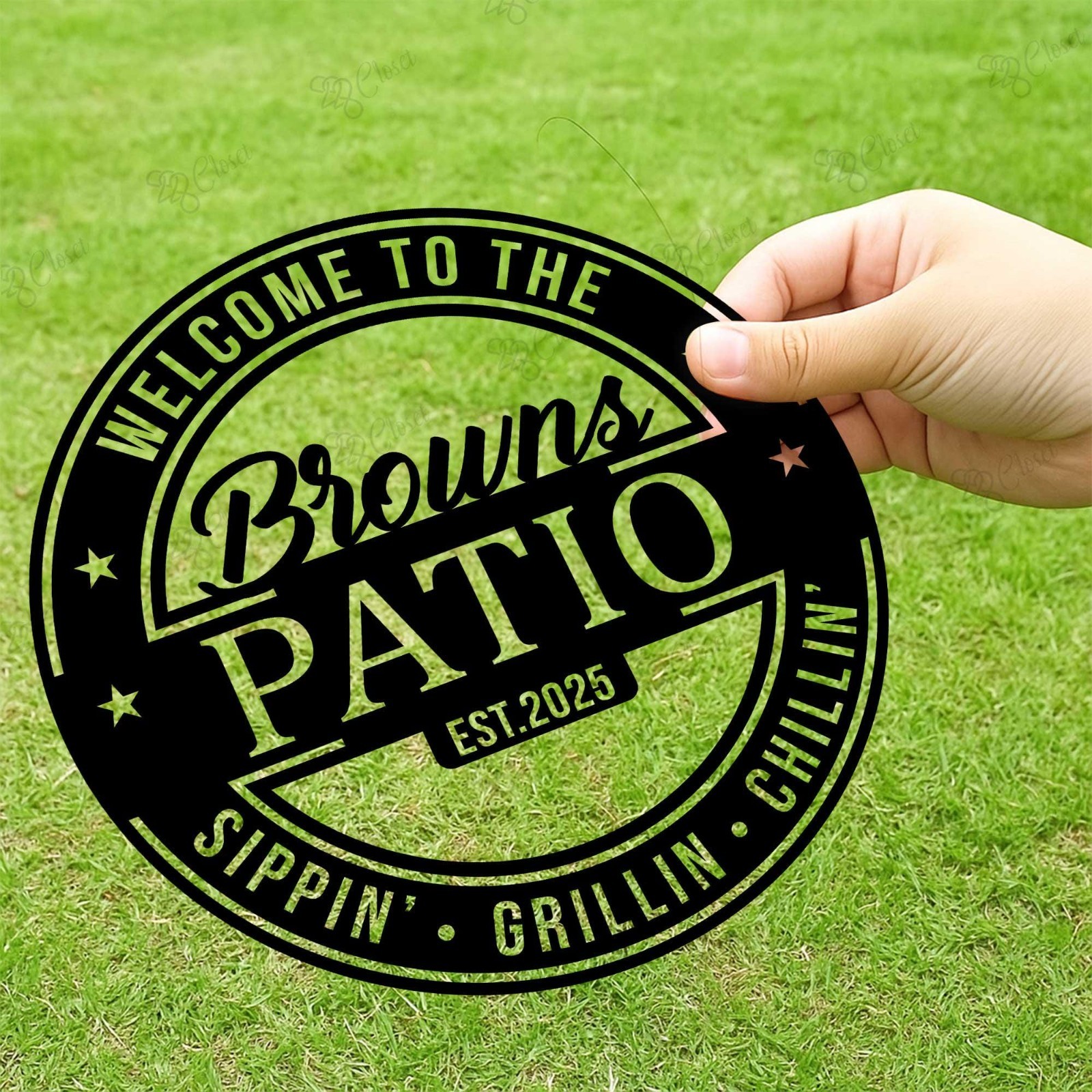 Custom Patio Metal Sign, Patio Lounge Sign, Personalized Family Name Sign