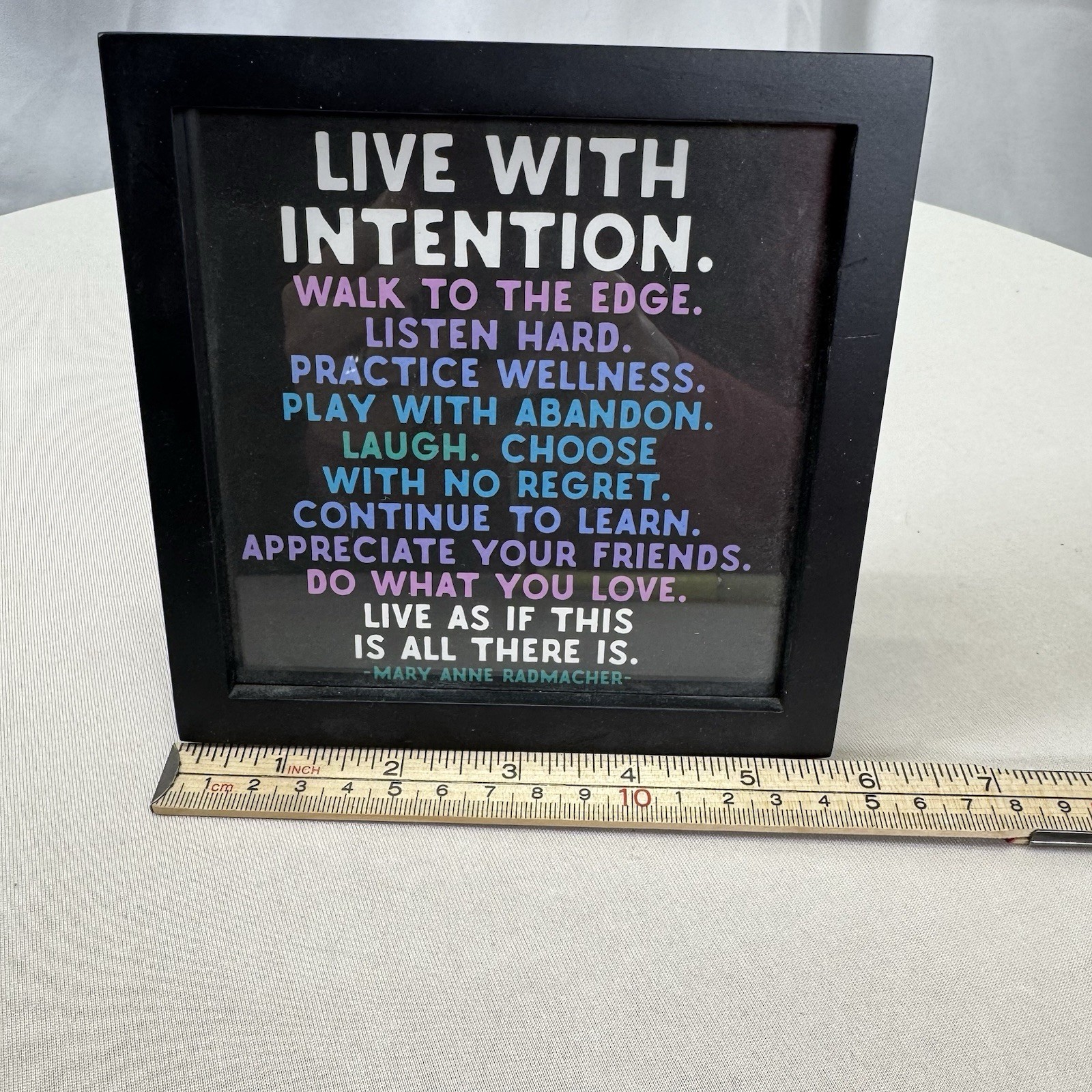 Live With Intention 6×6 Motivational Framed Hanging Or Standing Pic
