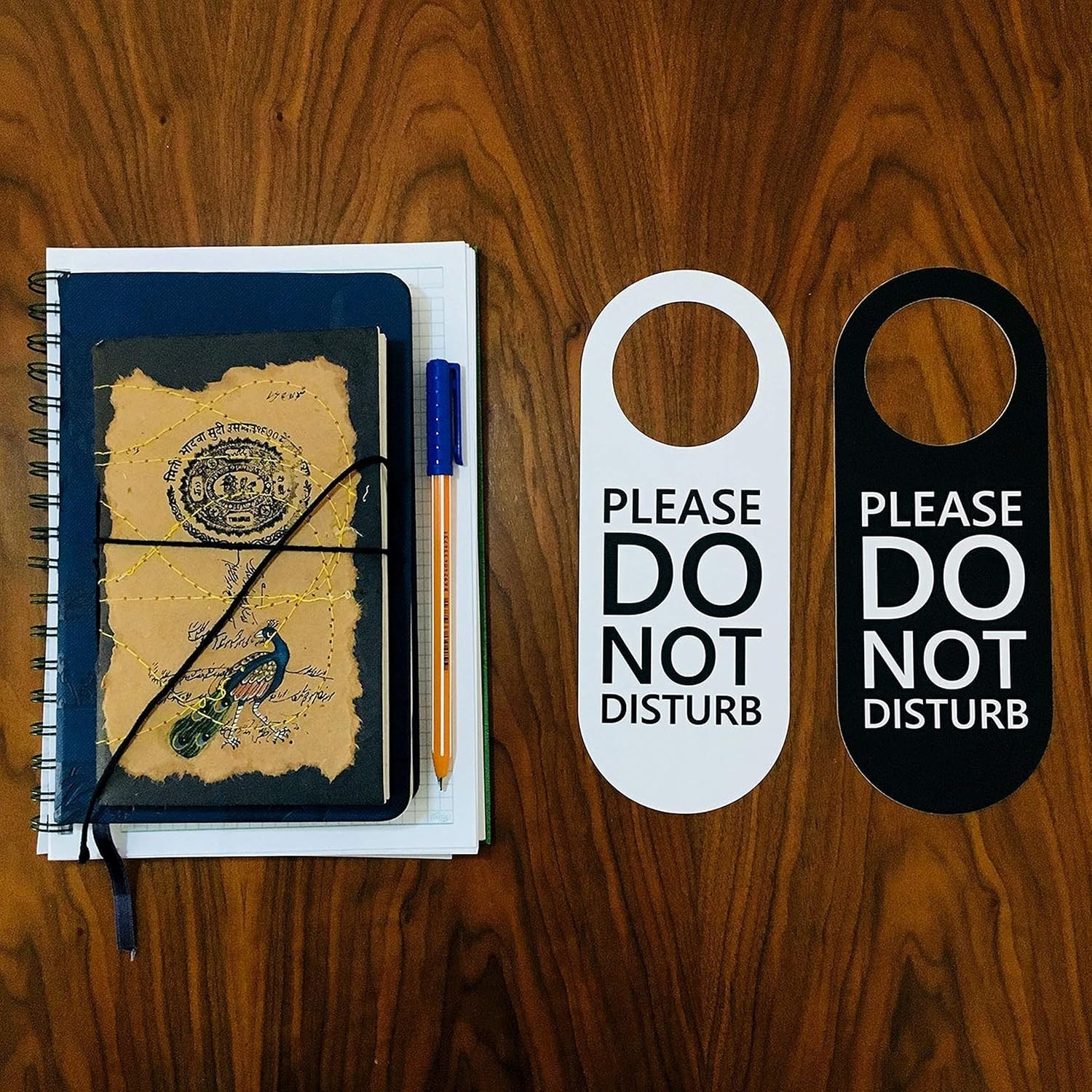 Do Not Disturb Door Hanger Sign 2 Pack Black & White Double Sided Please Do N…