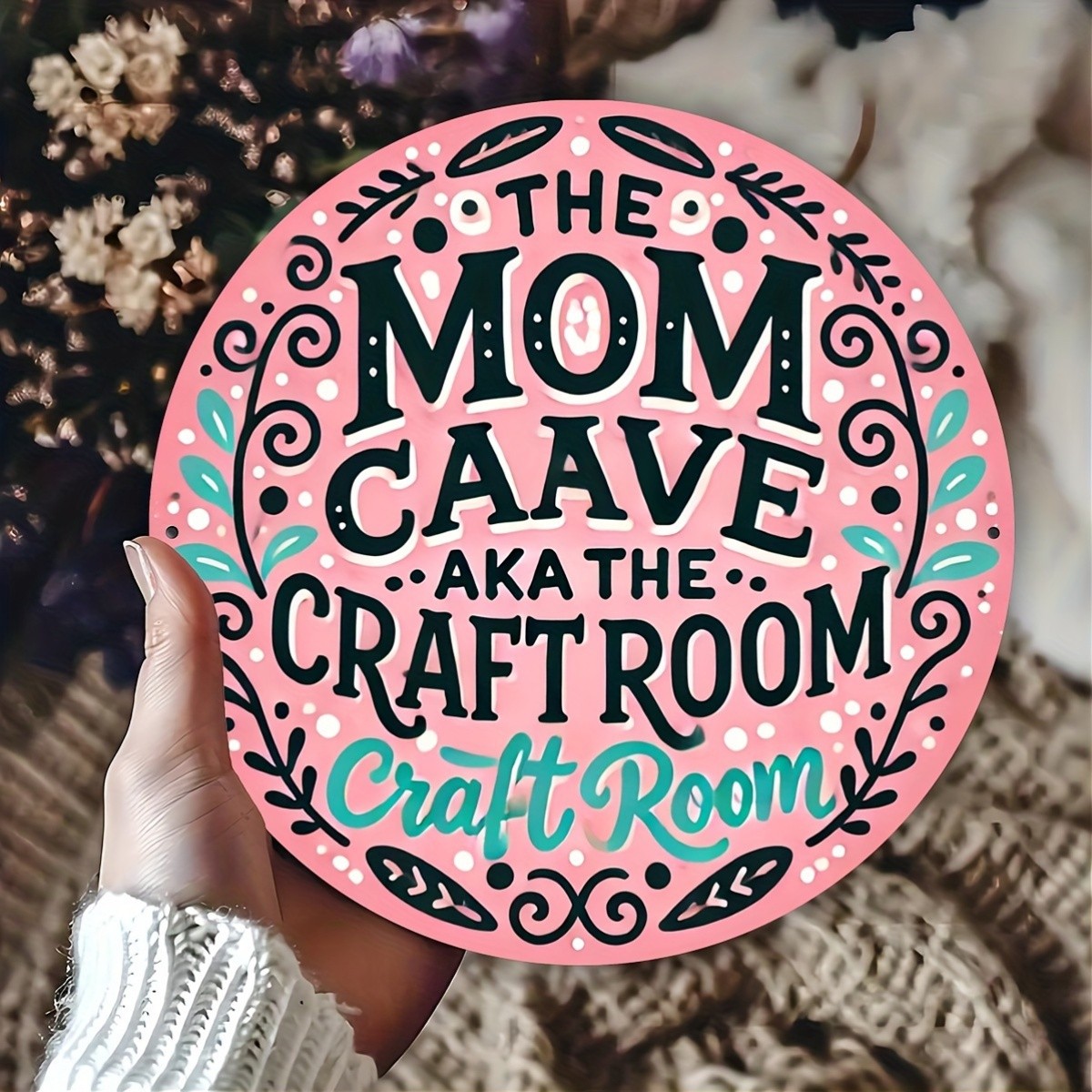 Tin Metal Signs 8×8 inches Vintage Style Metal Aluminum Wall Art Sign, “The Mom